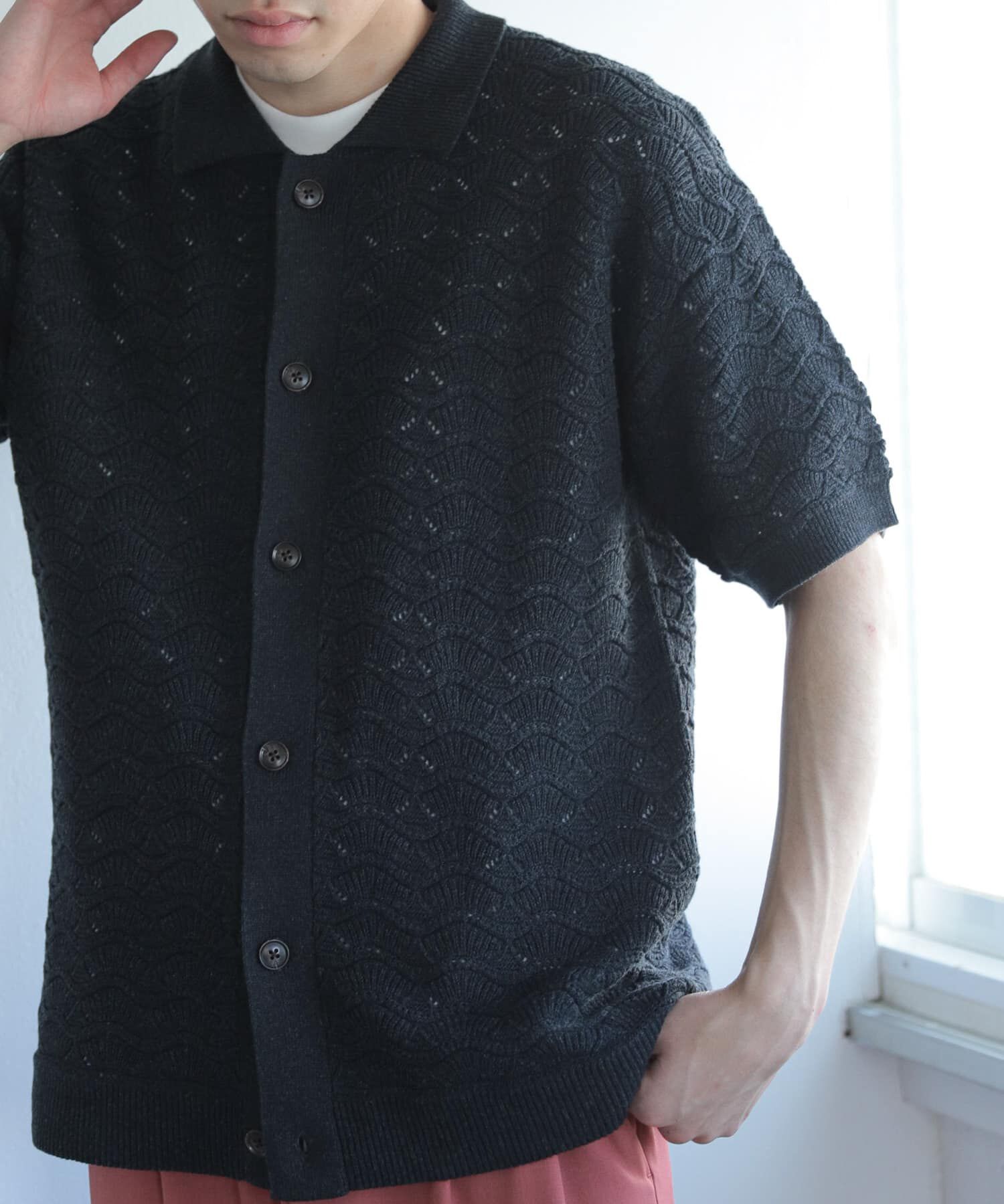 SENSE OF PLACE by URBAN RESEARCH「『ユニセックス』『洗濯可』レースアミカーディガン(5分袖)」|カーディガン|