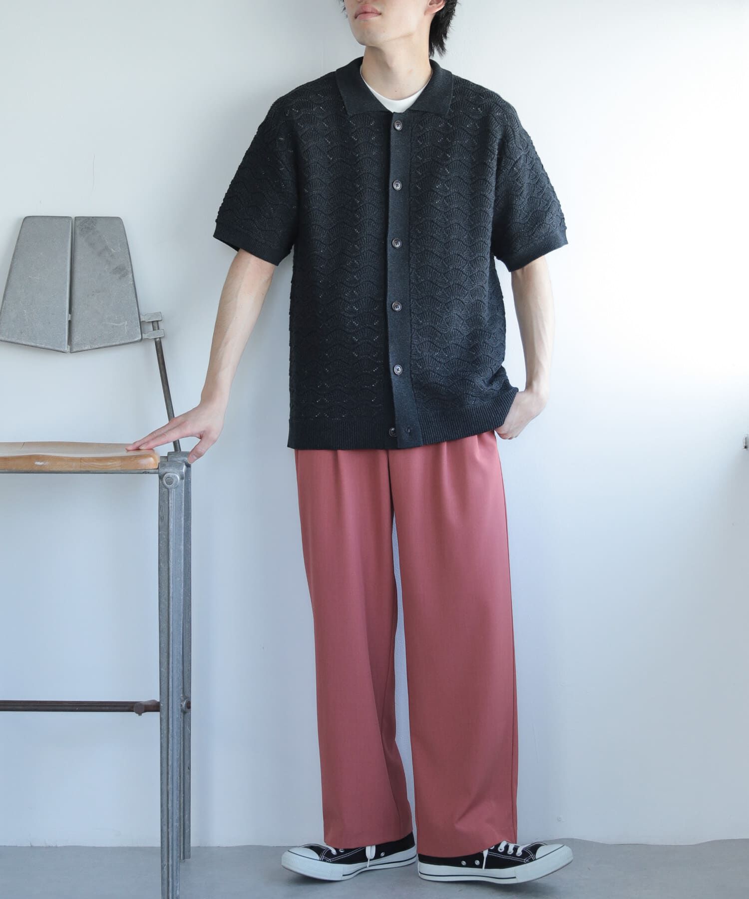 SENSE OF PLACE by URBAN RESEARCH「『ユニセックス』『洗濯可』レースアミカーディガン(5分袖)」|カーディガン|