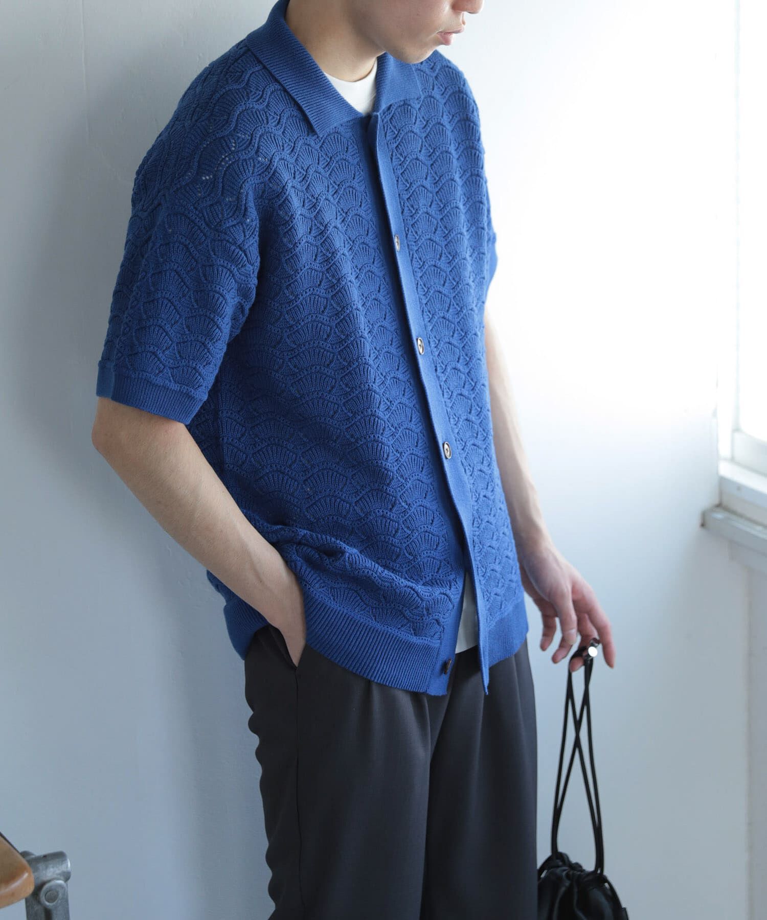 SENSE OF PLACE by URBAN RESEARCH「『ユニセックス』『洗濯可』レースアミカーディガン(5分袖)」|カーディガン|