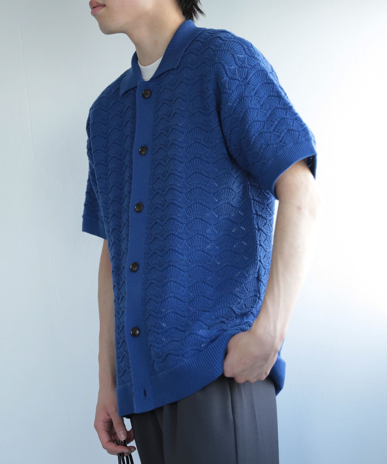 SENSE OF PLACE by URBAN RESEARCH「『ユニセックス』『洗濯可』レースアミカーディガン(5分袖)」|カーディガン|