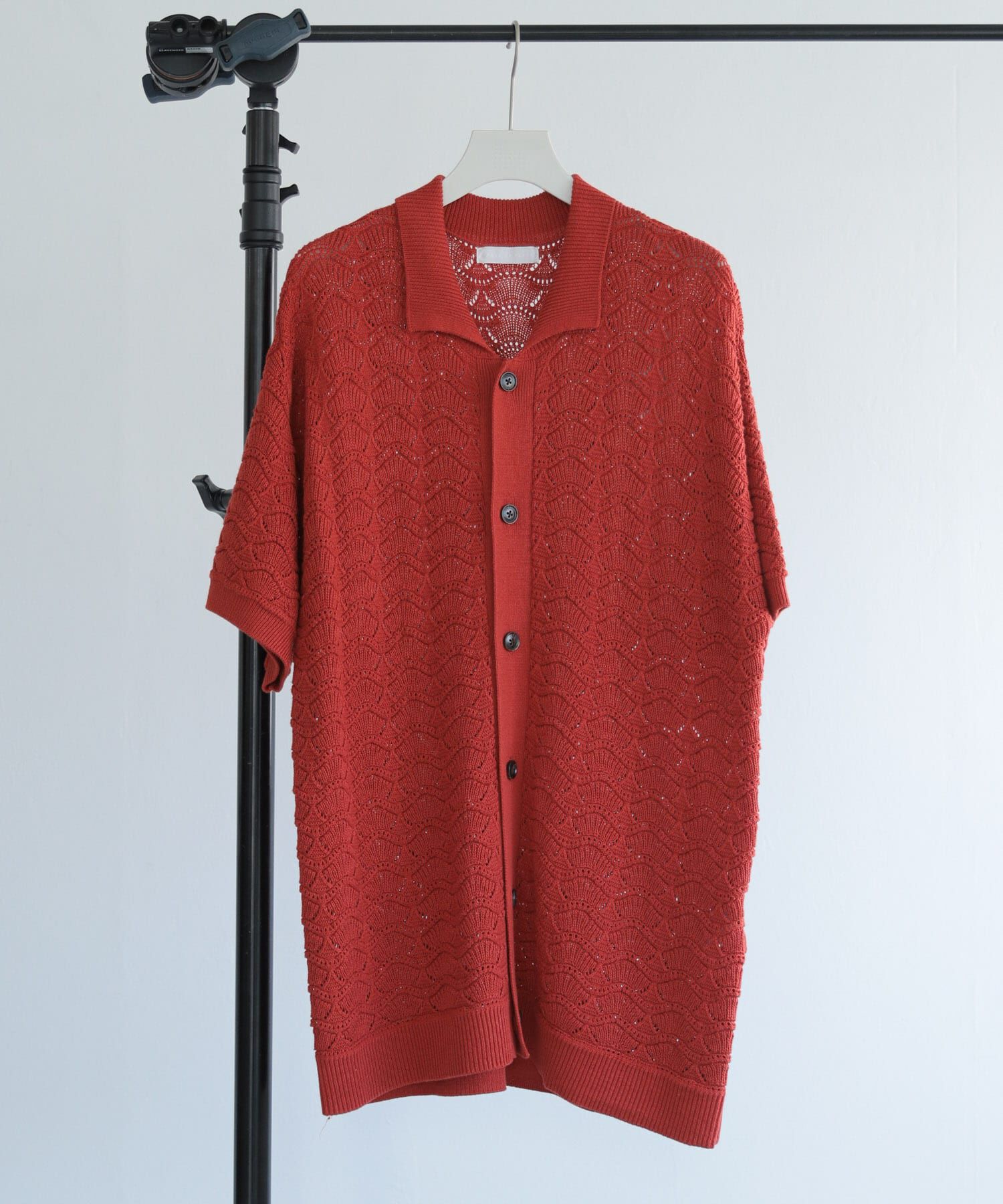 SENSE OF PLACE by URBAN RESEARCH「『ユニセックス』『洗濯可』レースアミカーディガン(5分袖)」|カーディガン|バーガンディー