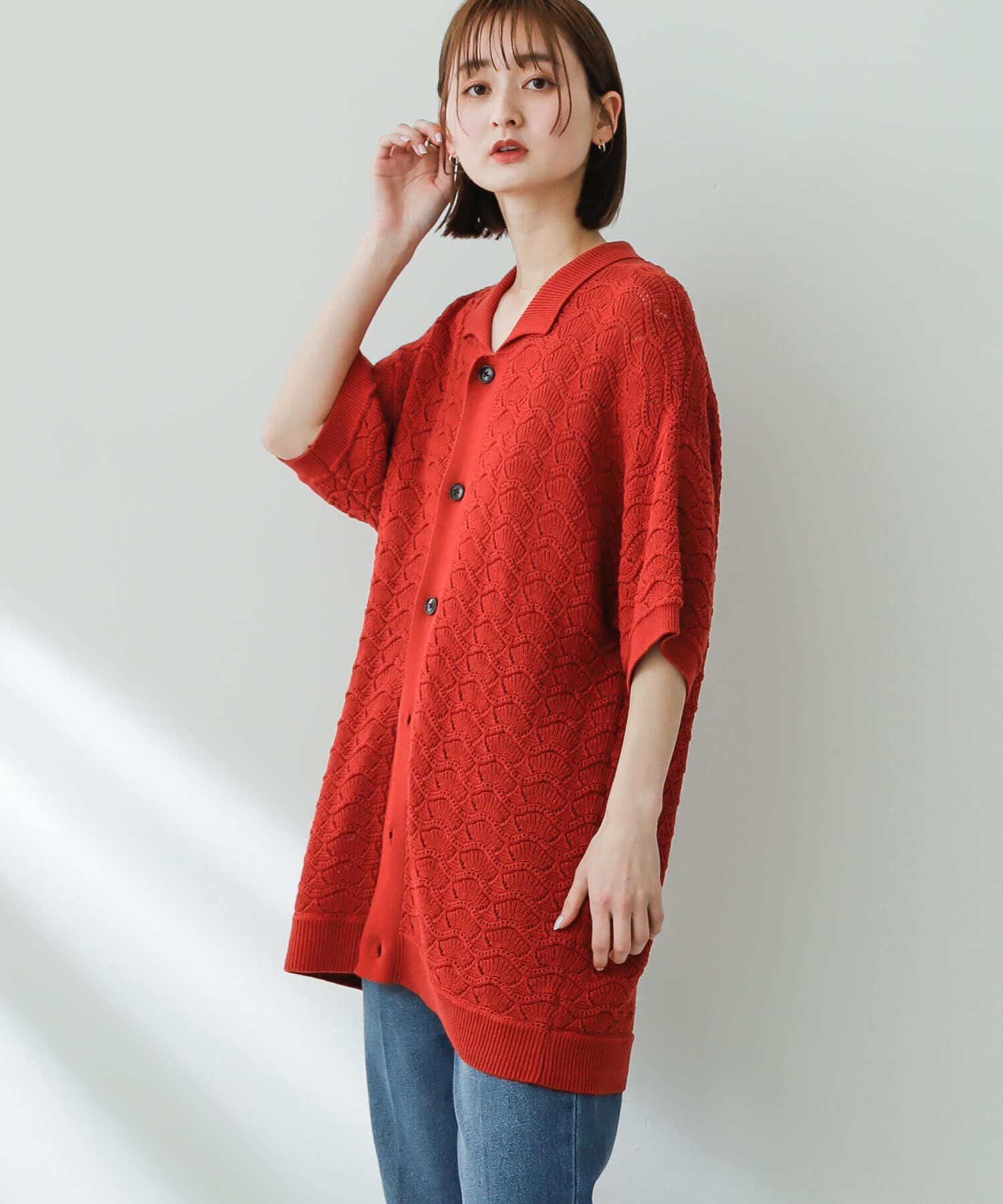 SENSE OF PLACE by URBAN RESEARCH「『ユニセックス』『洗濯可』レースアミカーディガン(5分袖)」|カーディガン|