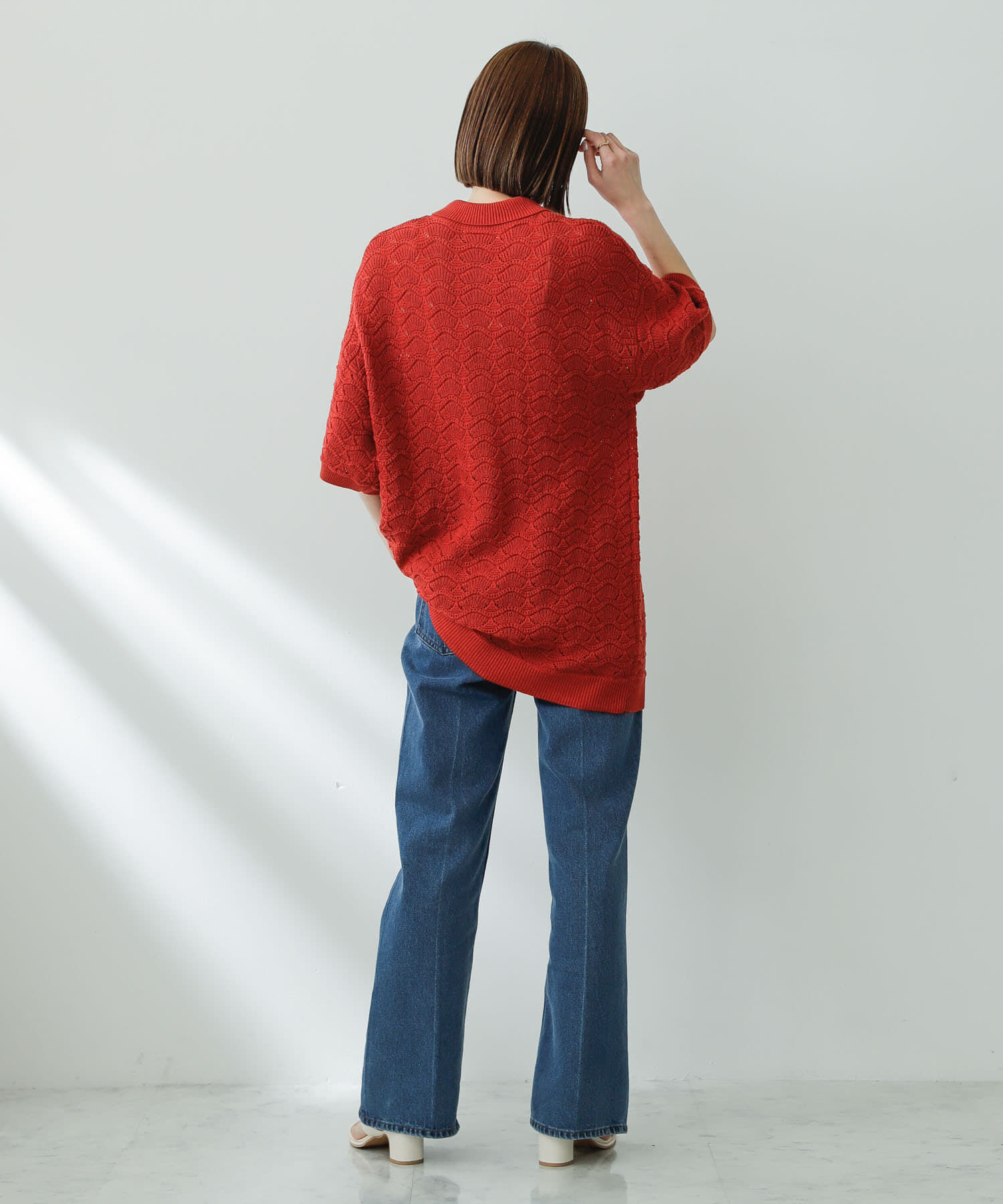 SENSE OF PLACE by URBAN RESEARCH「『ユニセックス』『洗濯可』レースアミカーディガン(5分袖)」|カーディガン|