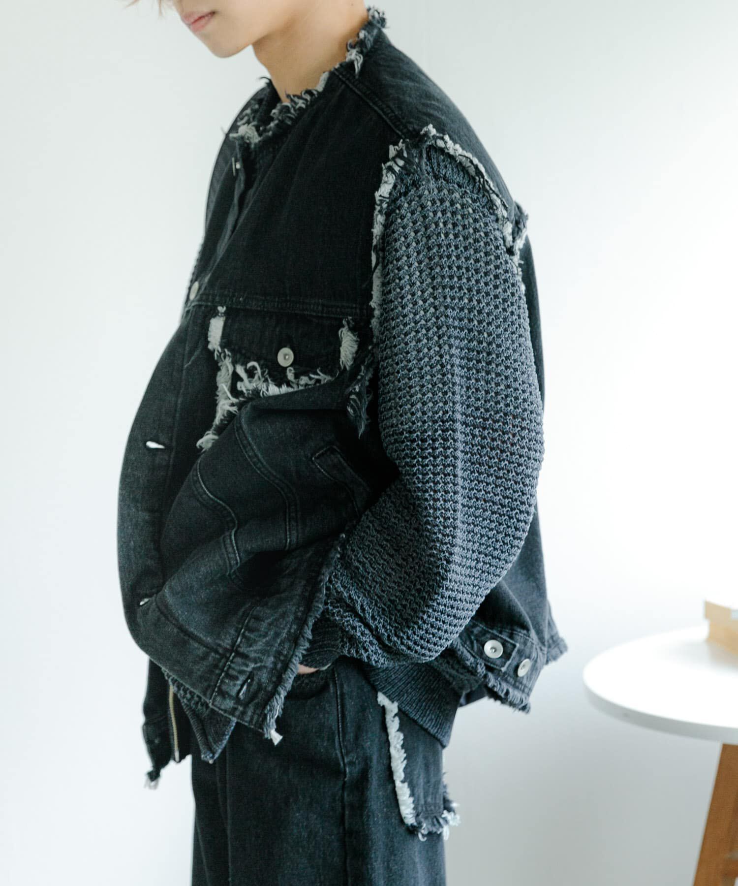 SENSE OF PLACE by URBAN RESEARCH「デニムフリンジベスト」|デニムジャケット|