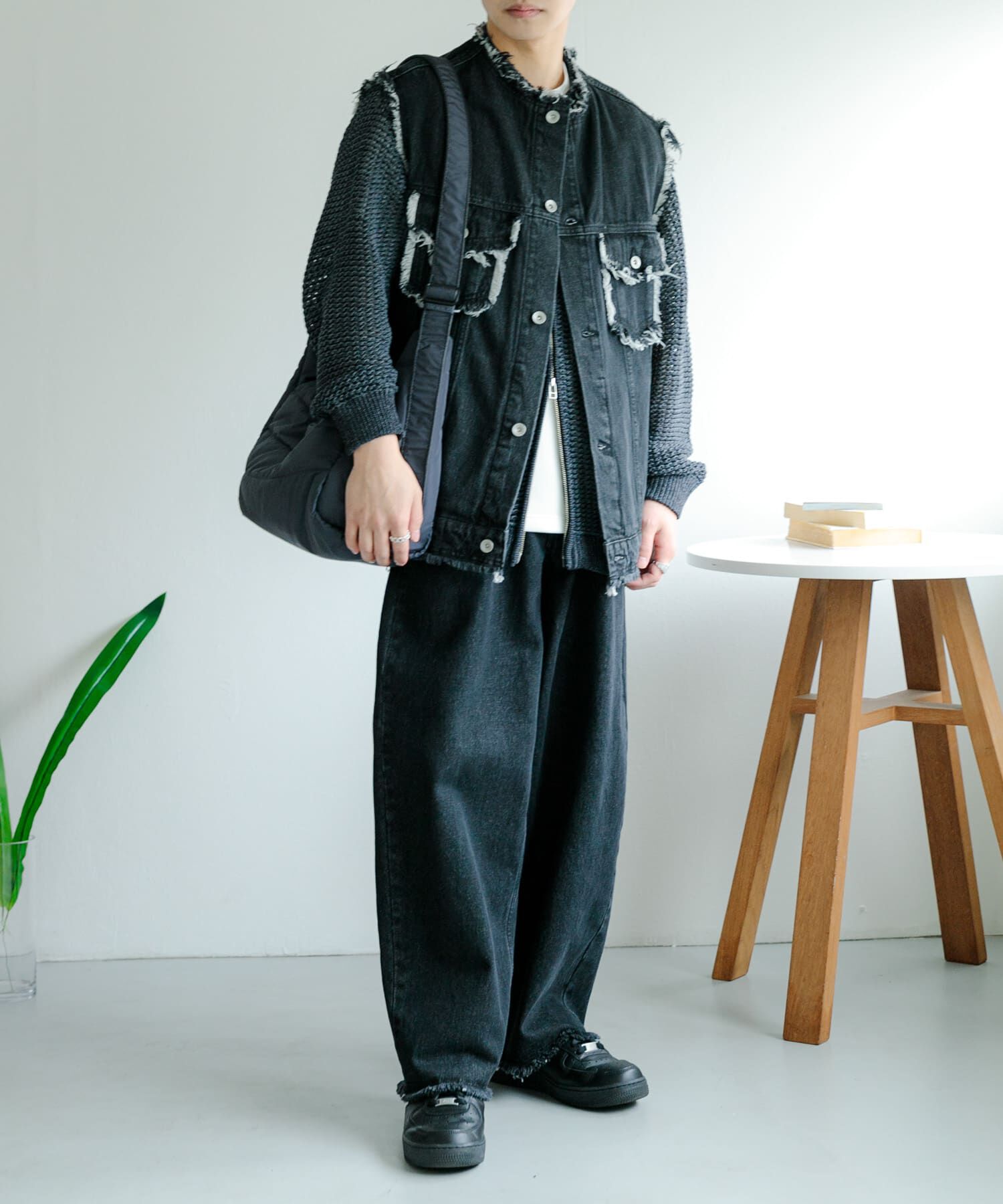 SENSE OF PLACE by URBAN RESEARCH「デニムフリンジベスト」|デニムジャケット|