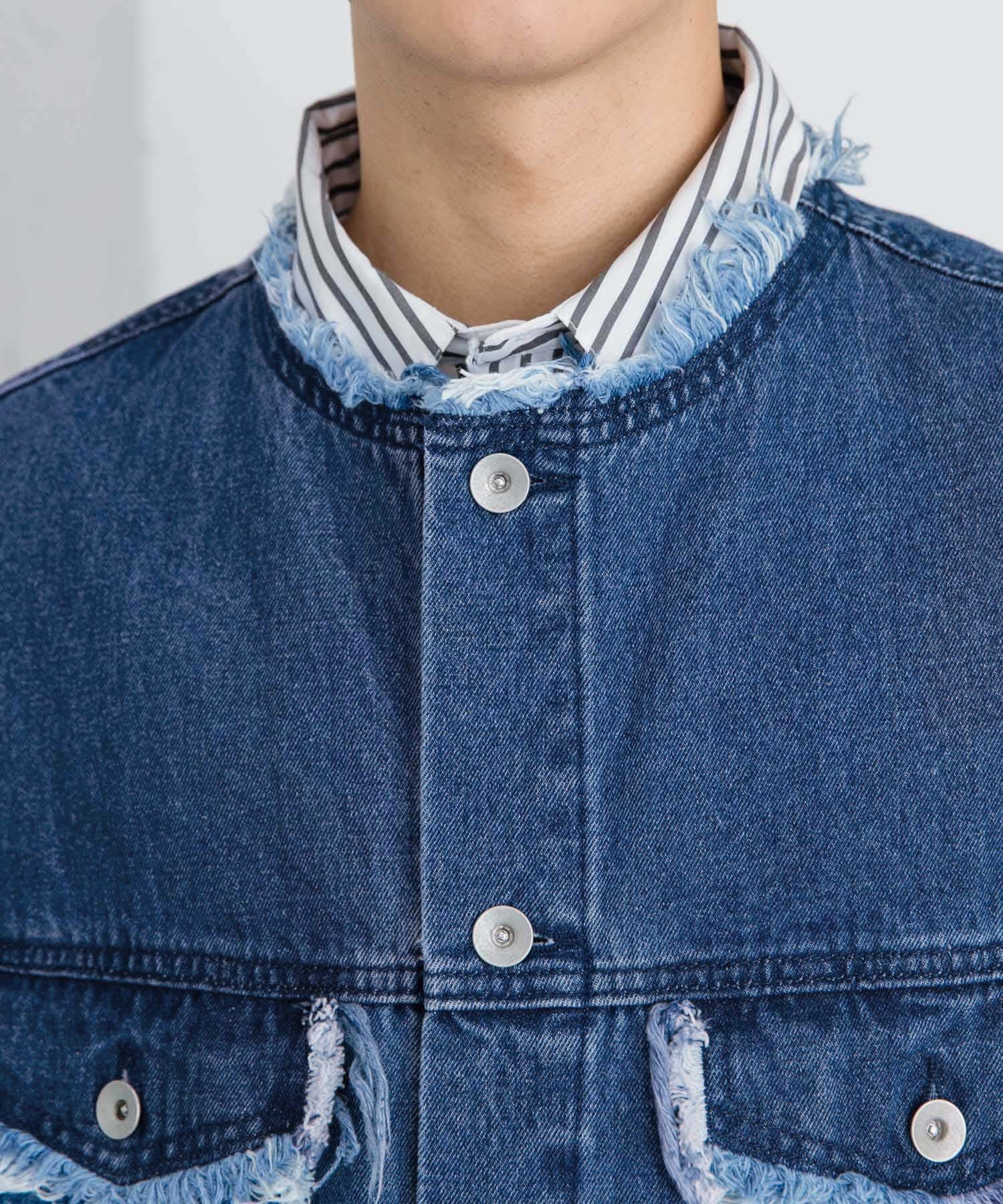 SENSE OF PLACE by URBAN RESEARCH「デニムフリンジベスト」|デニムジャケット|