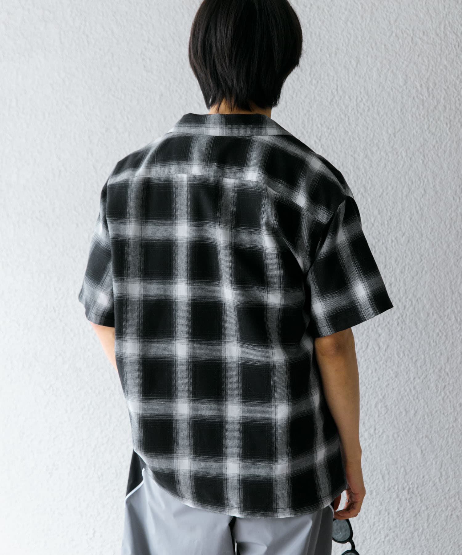 SENSE OF PLACE by URBAN RESEARCH「『Sサイズあり』『ユニセックス』オンブレチェックオープンカラーシャツ」|シャツ・ブラウス|