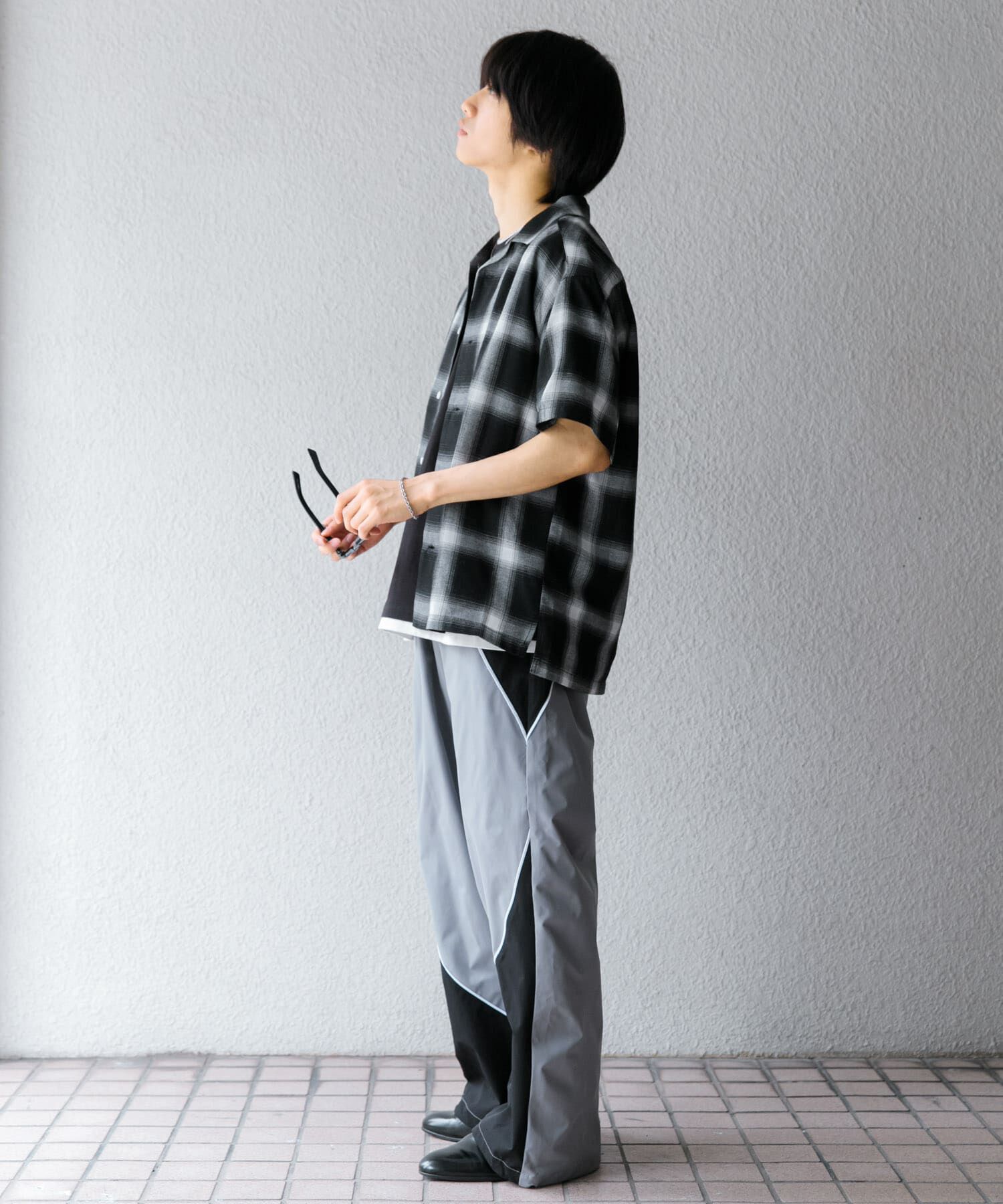 SENSE OF PLACE by URBAN RESEARCH「『Sサイズあり』『ユニセックス』オンブレチェックオープンカラーシャツ」|シャツ・ブラウス|