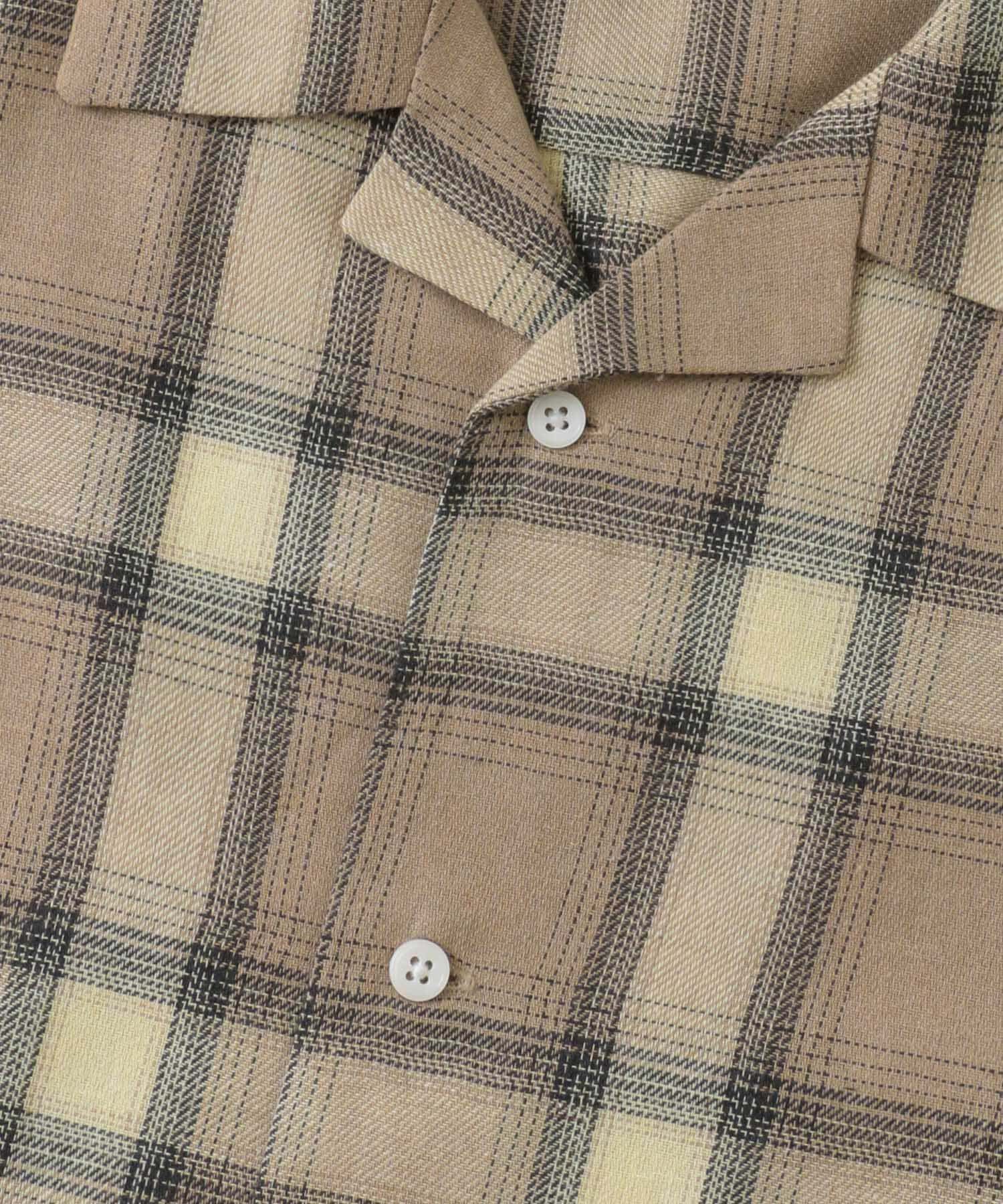 SENSE OF PLACE by URBAN RESEARCH「『Sサイズあり』『ユニセックス』オンブレチェックオープンカラーシャツ」|シャツ・ブラウス|