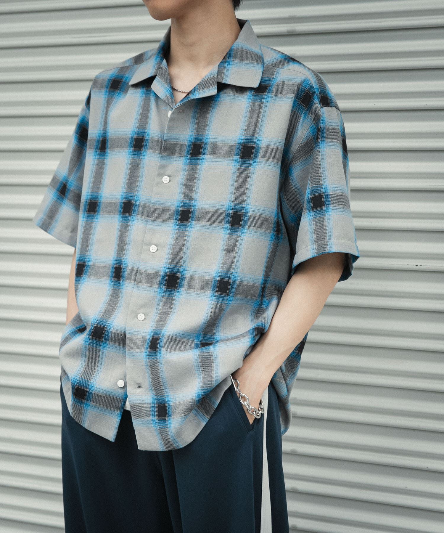 SENSE OF PLACE by URBAN RESEARCH「『Sサイズあり』『ユニセックス』オンブレチェックオープンカラーシャツ」|シャツ・ブラウス|その他4