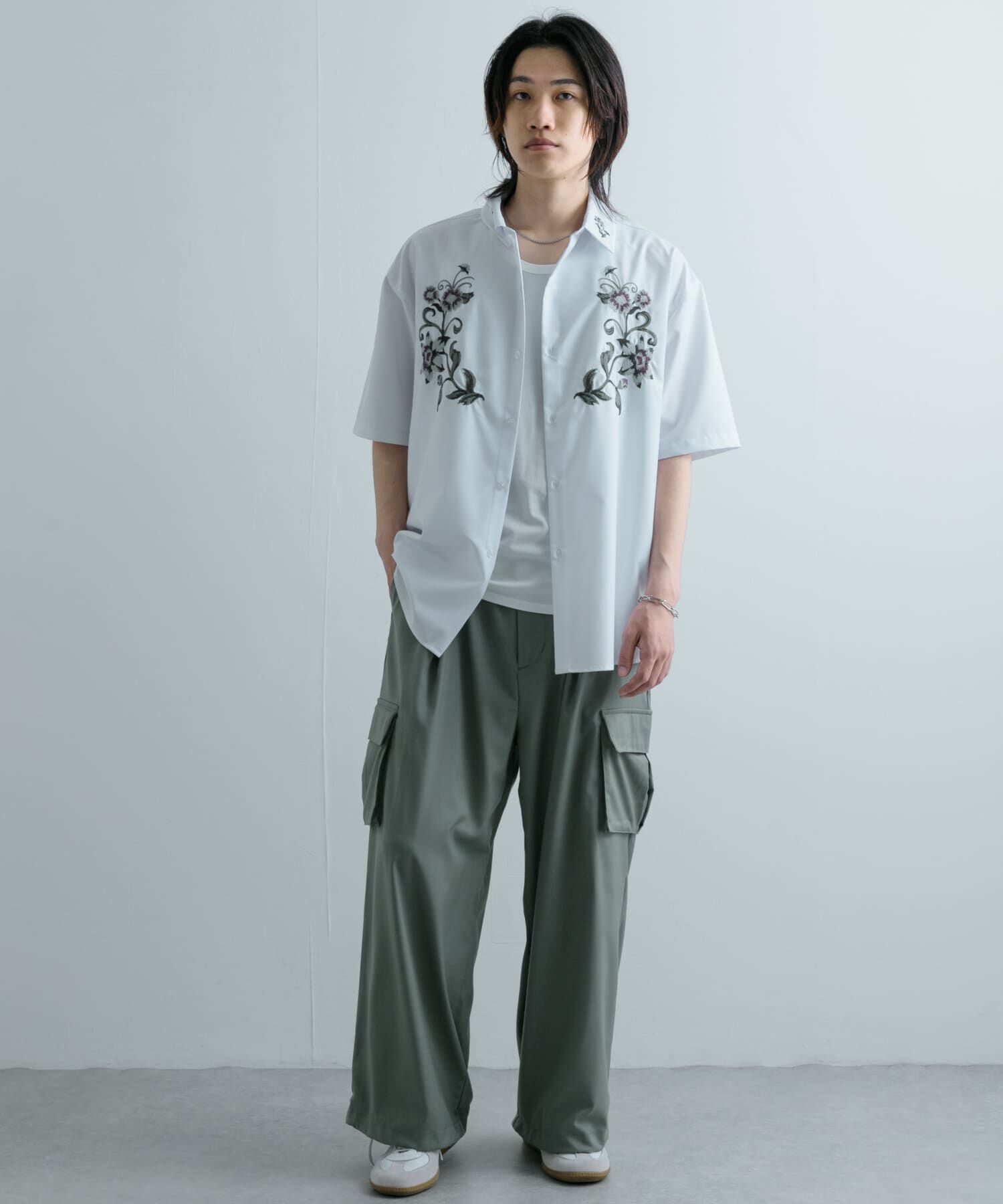 SENSE OF PLACE by URBAN RESEARCH「ボタニカルシシュウシャツ(5分袖)」|シャツ・ブラウス|