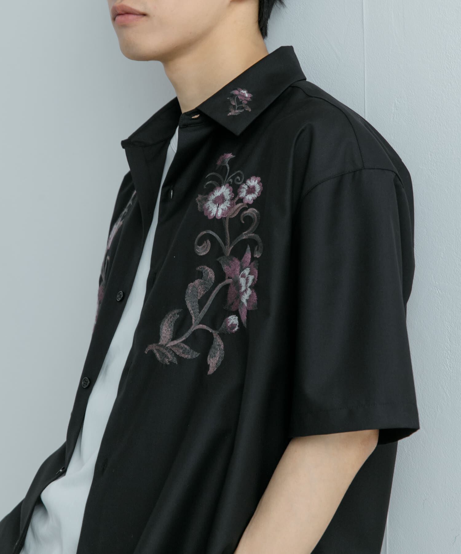 SENSE OF PLACE by URBAN RESEARCH「ボタニカルシシュウシャツ(5分袖)」|シャツ・ブラウス|