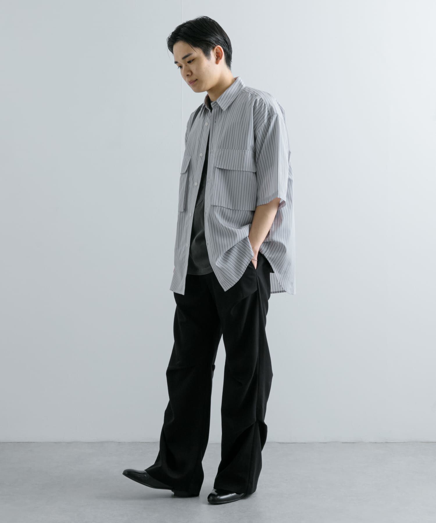 SENSE OF PLACE by URBAN RESEARCH「ストライプCPOルーズシャツ(5分袖)」|シャツ・ブラウス|