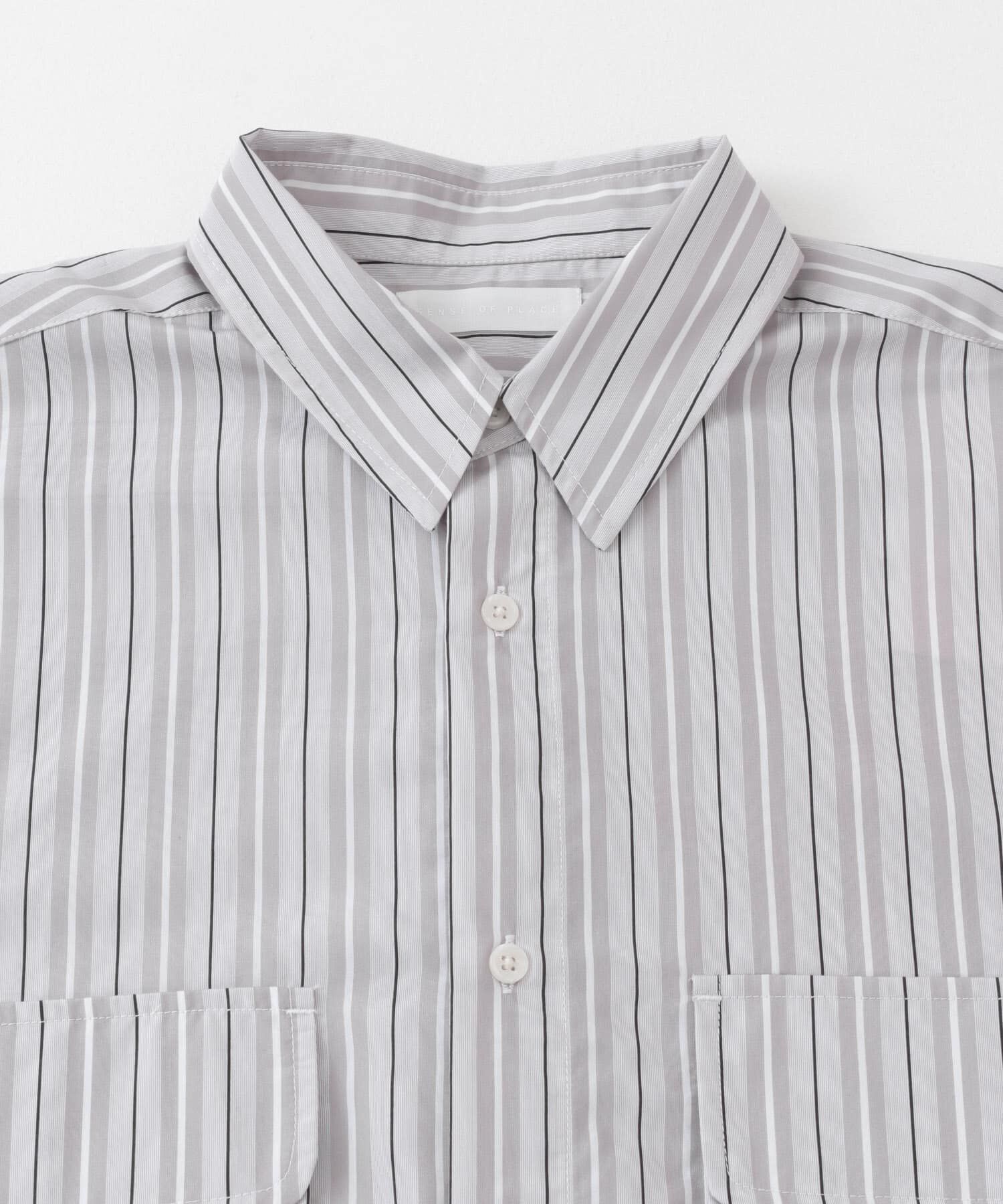 SENSE OF PLACE by URBAN RESEARCH「ストライプCPOルーズシャツ(5分袖)」|シャツ・ブラウス|