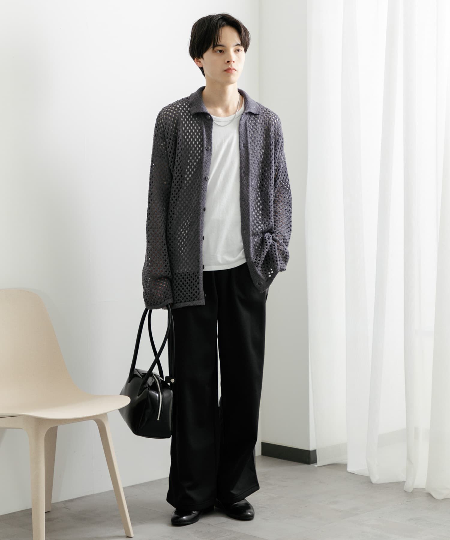 SENSE OF PLACE by URBAN RESEARCH「『ユニセックス』メッシュ衿付きカーディガン」|カーディガン|