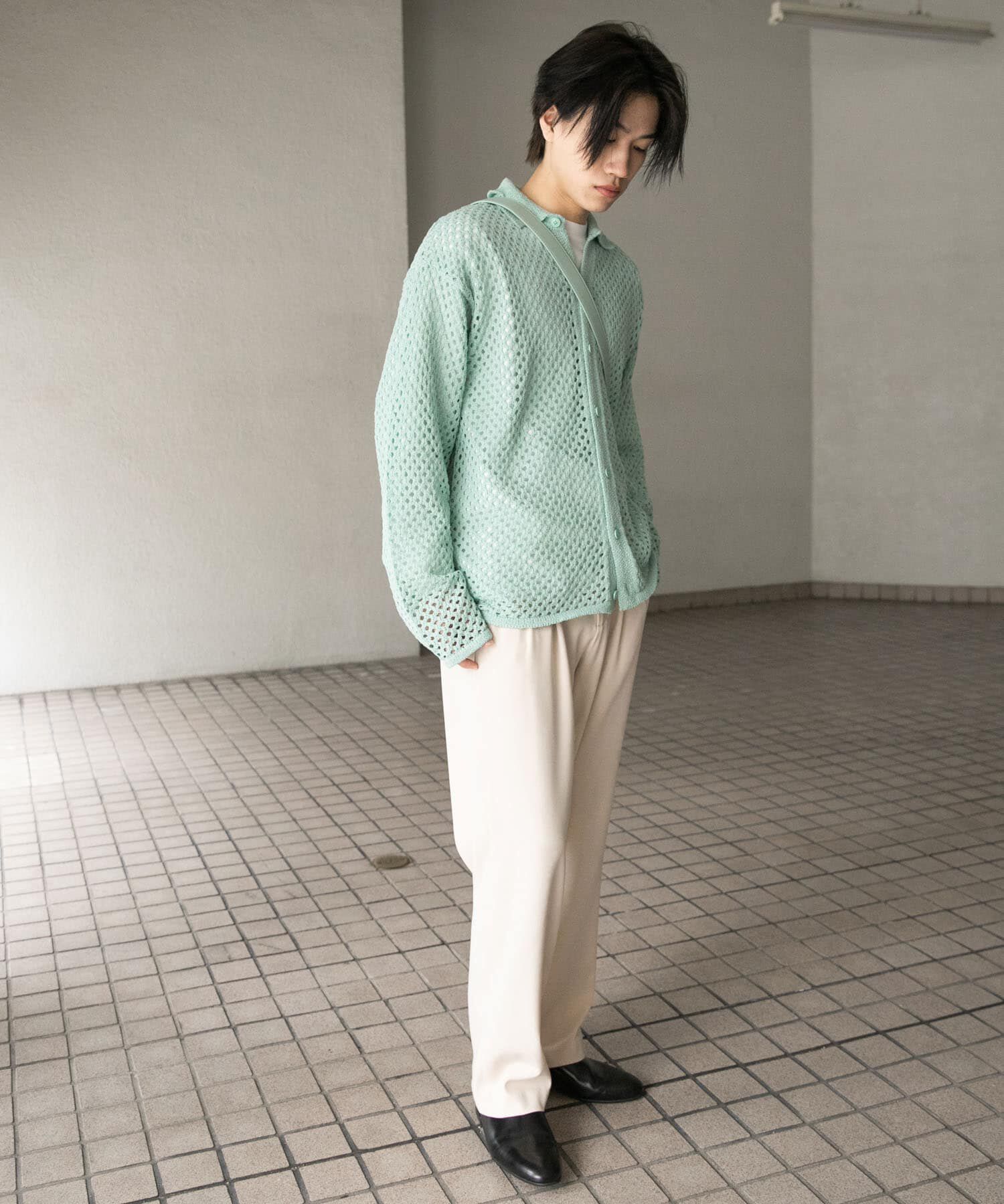 SENSE OF PLACE by URBAN RESEARCH「『ユニセックス』メッシュ衿付きカーディガン」|カーディガン|