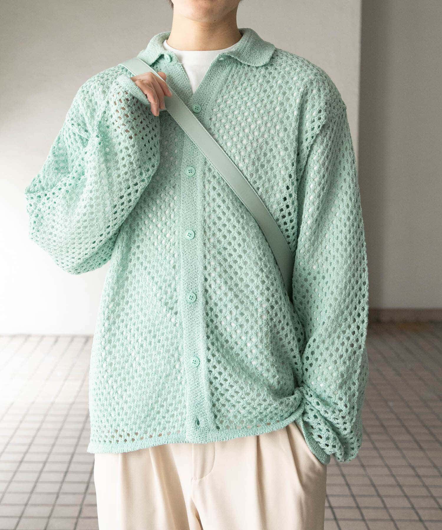 SENSE OF PLACE by URBAN RESEARCH「『ユニセックス』メッシュ衿付きカーディガン」|カーディガン|