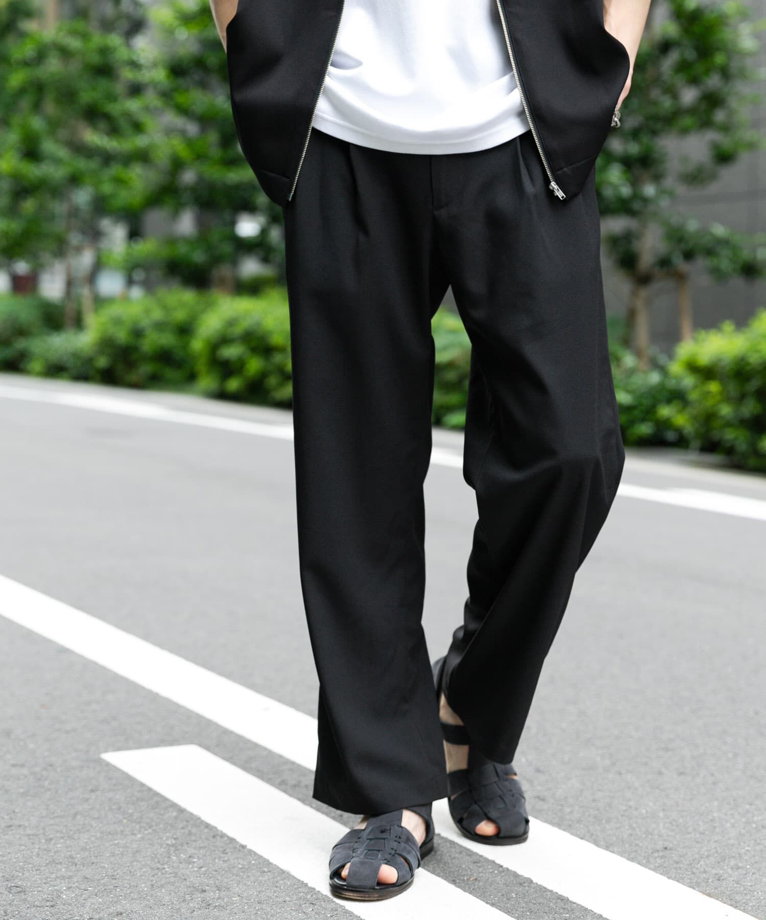 SENSE OF PLACE by URBAN RESEARCH「ダブルタックワイドパンツ」|その他|ブラック