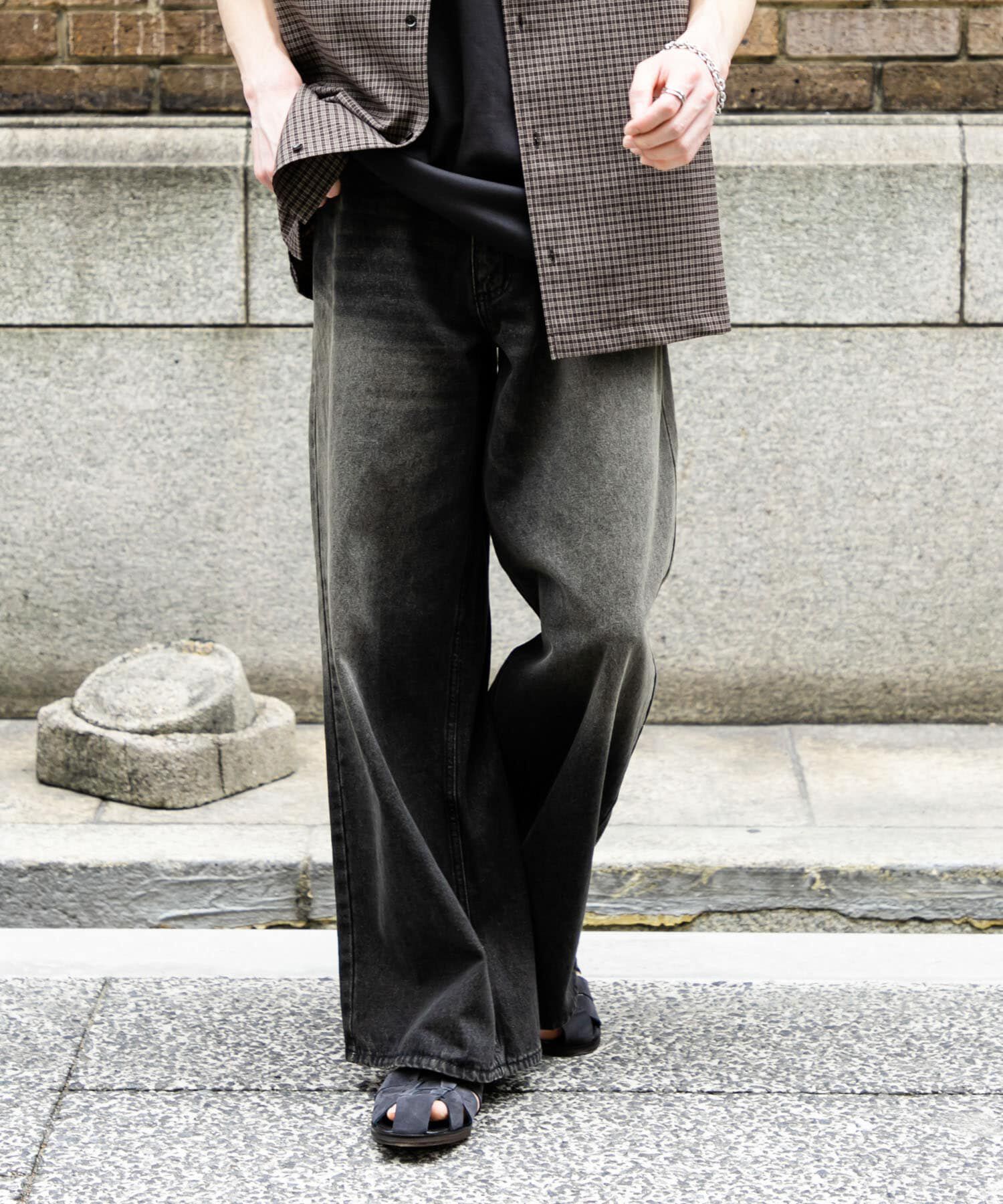 SENSE OF PLACE by URBAN RESEARCH「『ユニセックス』ヴィンテージライクデニムワイドパンツ」|デニム|