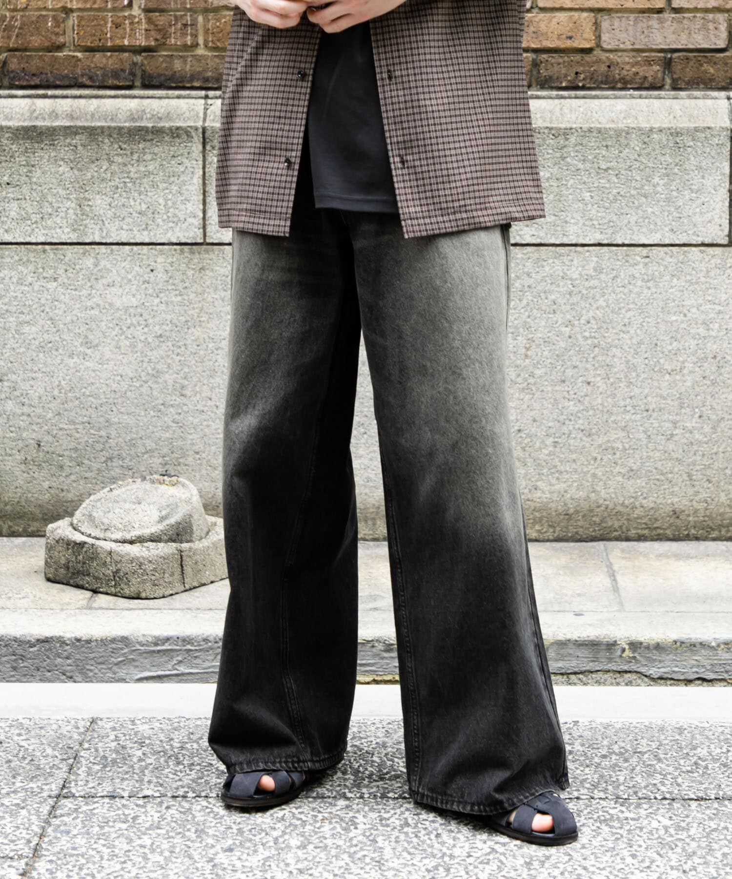 SENSE OF PLACE by URBAN RESEARCH「『ユニセックス』ヴィンテージライクデニムワイドパンツ」|デニム|