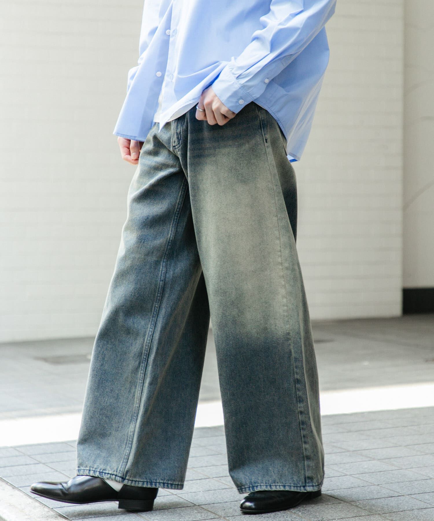 SENSE OF PLACE by URBAN RESEARCH「『ユニセックス』ヴィンテージライクデニムワイドパンツ」|デニム|