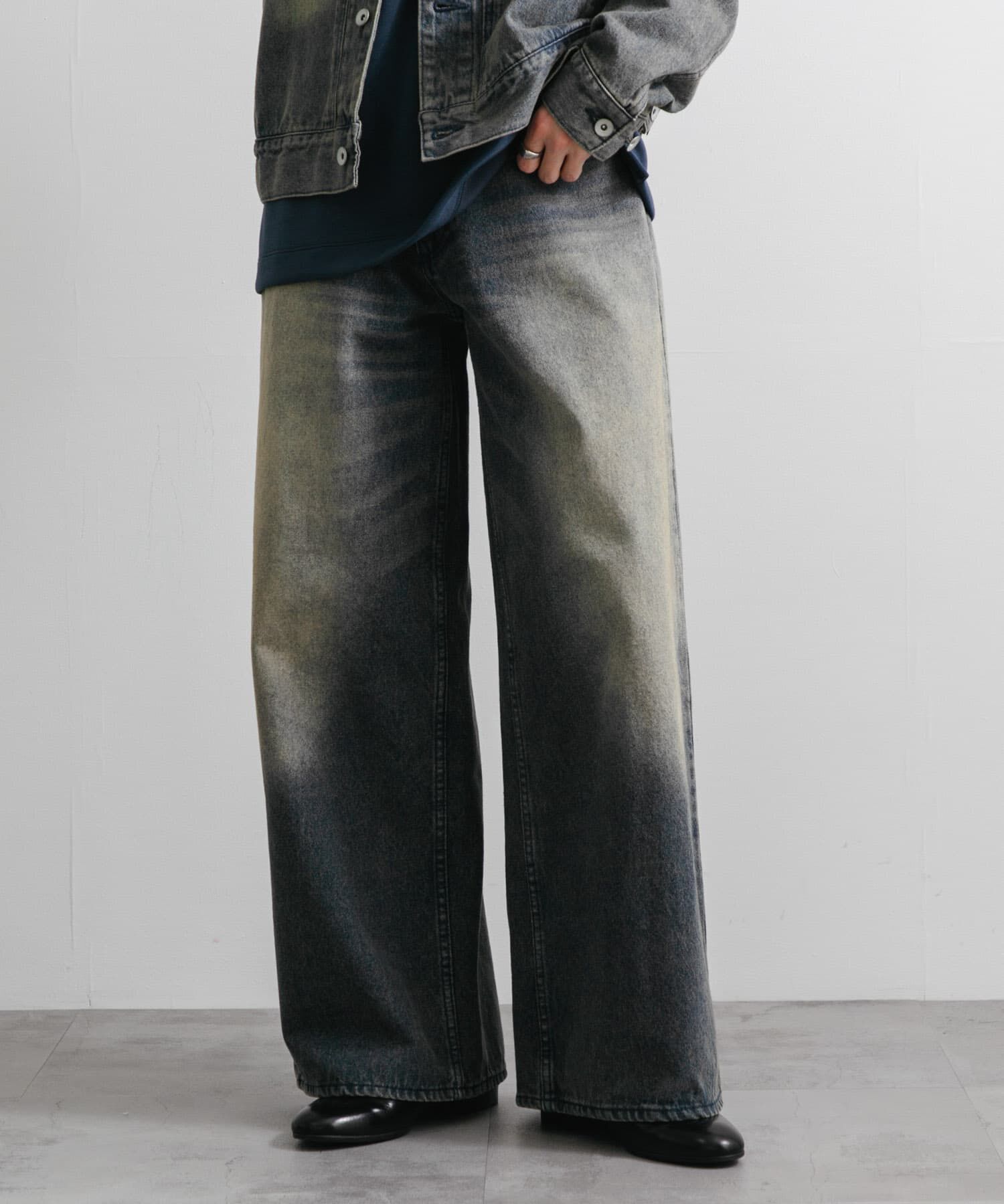 SENSE OF PLACE by URBAN RESEARCH「『ユニセックス』ヴィンテージライクデニムワイドパンツ」|デニム|