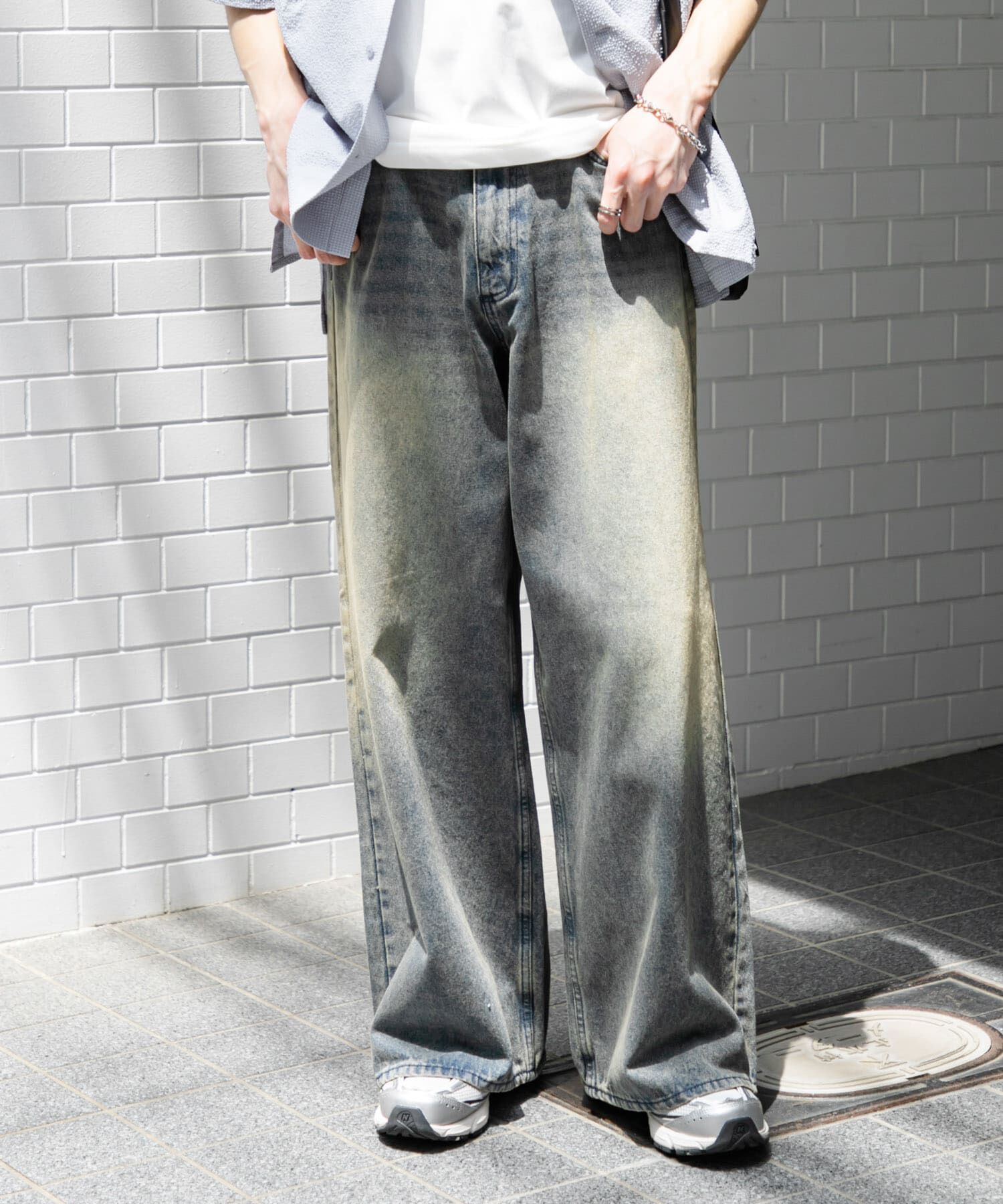SENSE OF PLACE by URBAN RESEARCH「『ユニセックス』ヴィンテージライクデニムワイドパンツ」|デニム|