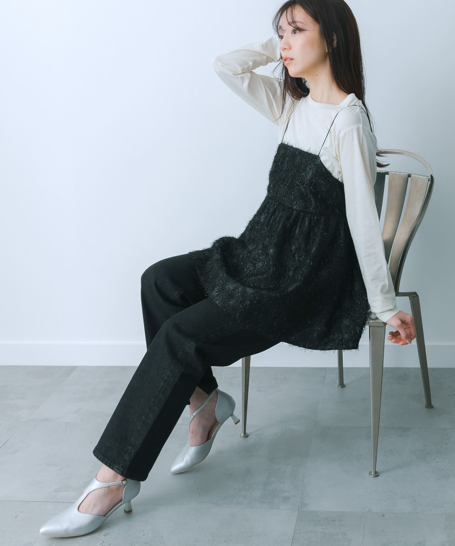 SENSE OF PLACE by URBAN RESEARCH「ジャガードフリンジキャミソールトップ」|キャミソール|