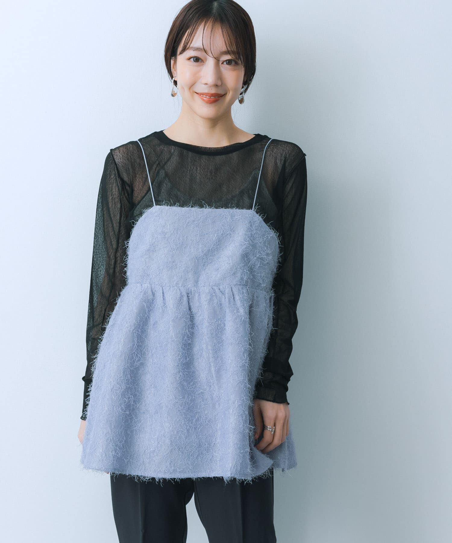 SENSE OF PLACE by URBAN RESEARCH「ジャガードフリンジキャミソールトップ」|キャミソール|