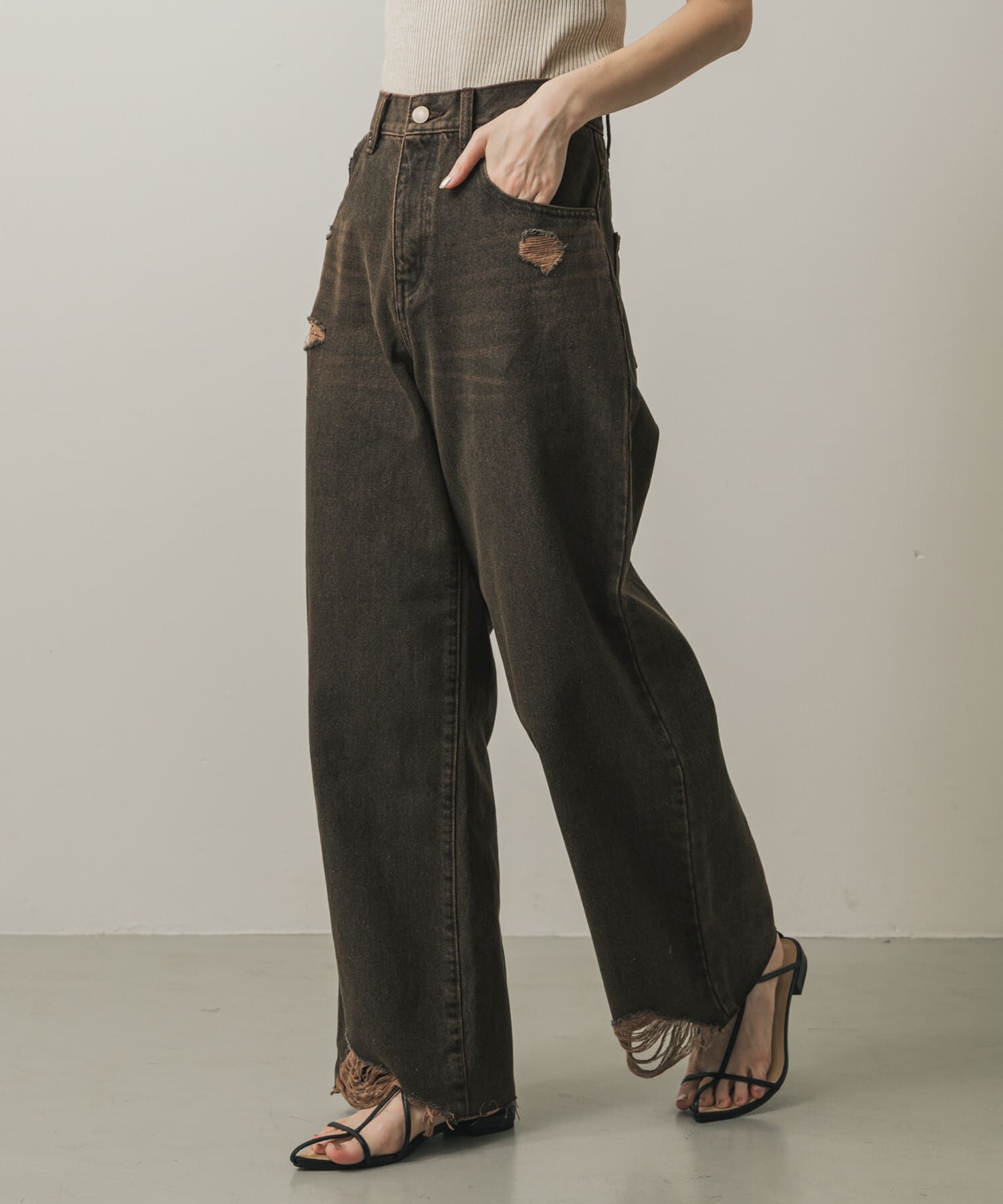 SENSE OF PLACE by URBAN RESEARCH「ダメージストレートデニム」|デニム|