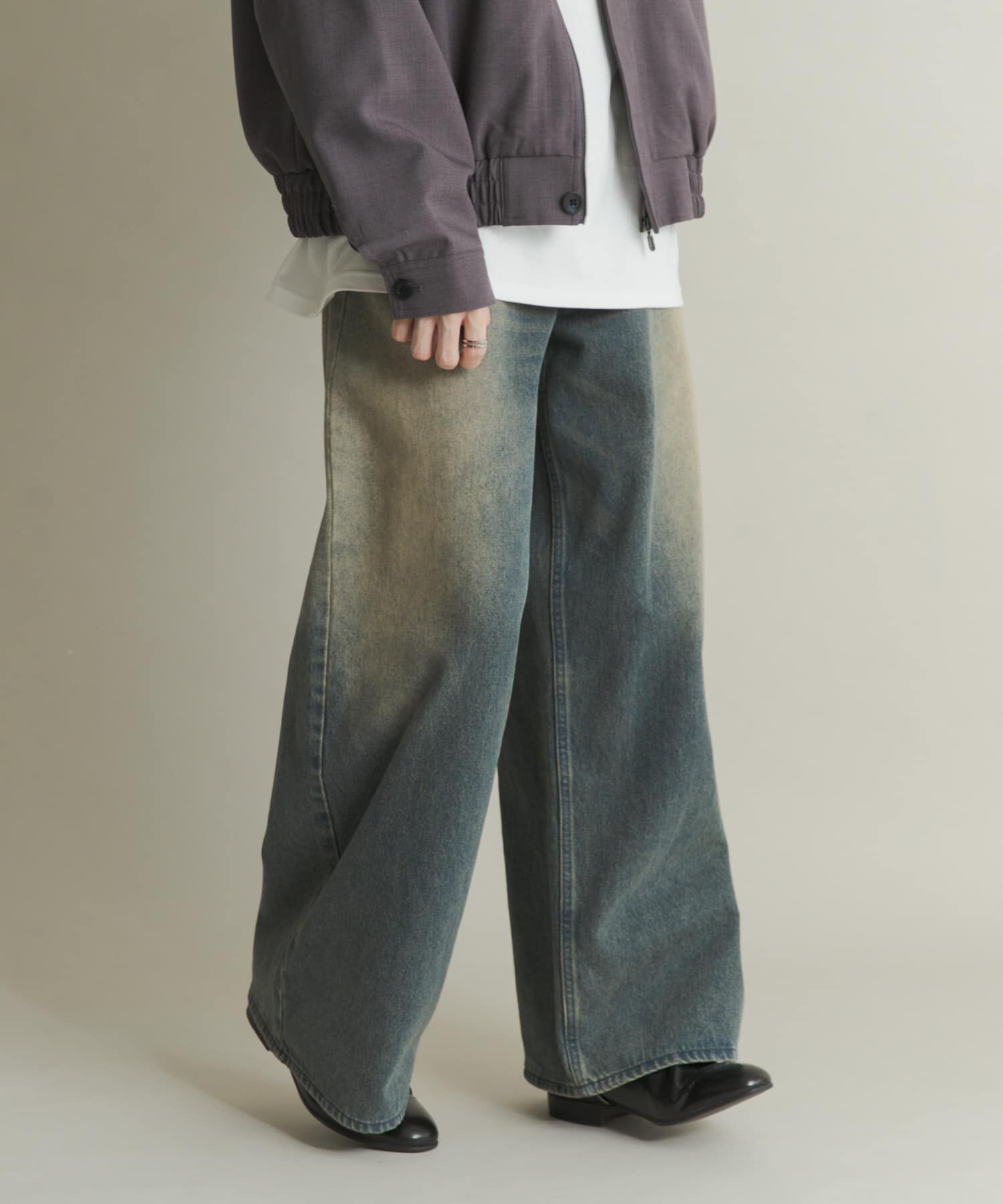 SENSE OF PLACE by URBAN RESEARCH「ヴィンテージライクデニムワイドパンツ」|デニム|