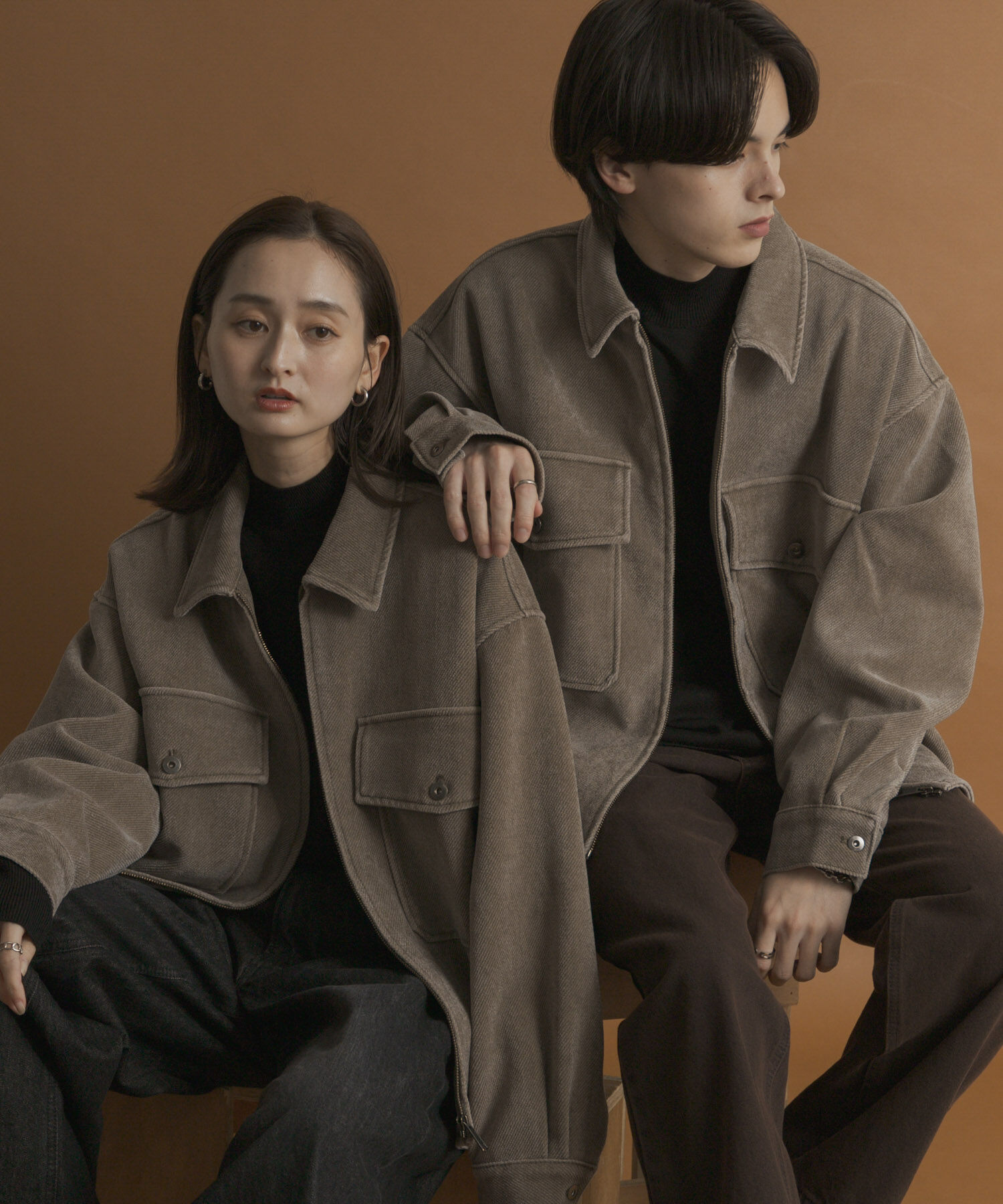 SENSE OF PLACE by URBAN RESEARCH「ヴィンテージツイルZIPブルゾン」|ブルゾン・スタジャン|ブラウン