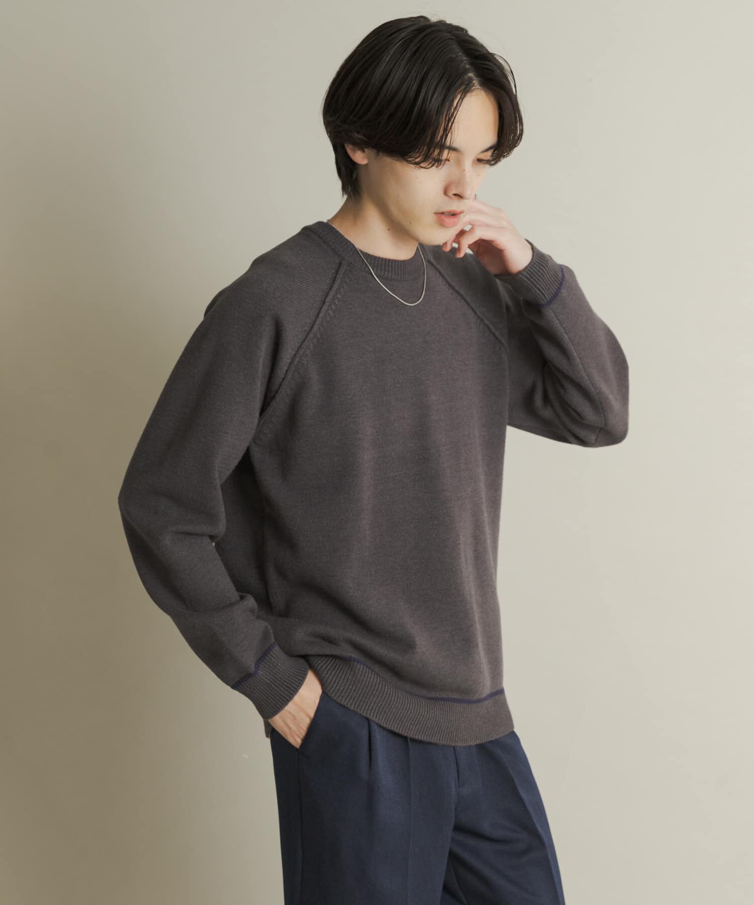 SENSE OF PLACE by URBAN RESEARCH「『一部WEB限定ｶﾗｰ』『洗濯可/毛玉防止』ｽﾄﾚｯﾁﾊｲｼｮｸﾗｲﾝﾆ」|ニット・セーター|