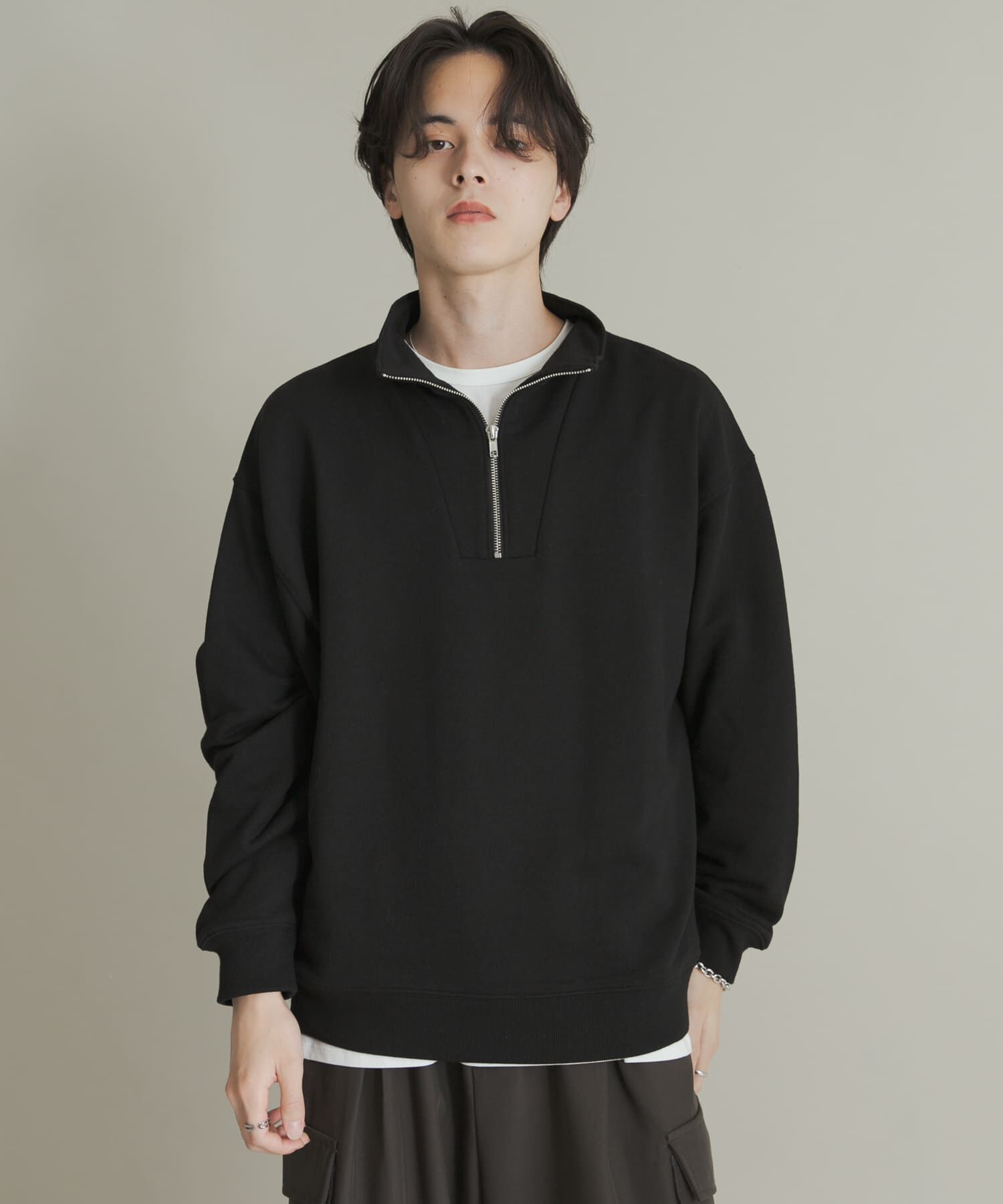 SENSE OF PLACE by URBAN RESEARCH「『一部WEB限定カラー』ハーフジップロングスリーブスウェット」|スウェット・ジャージ|