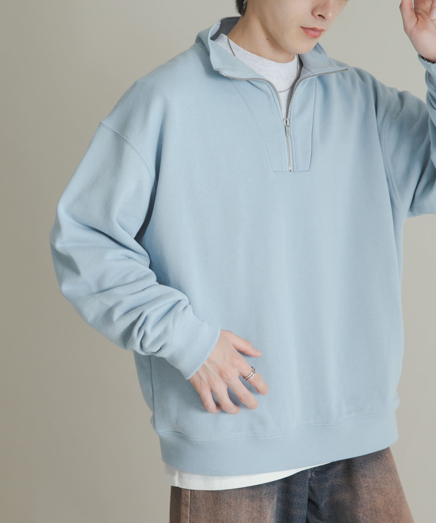 SENSE OF PLACE by URBAN RESEARCH「『一部WEB限定カラー』ハーフジップロングスリーブスウェット」|スウェット・ジャージ|
