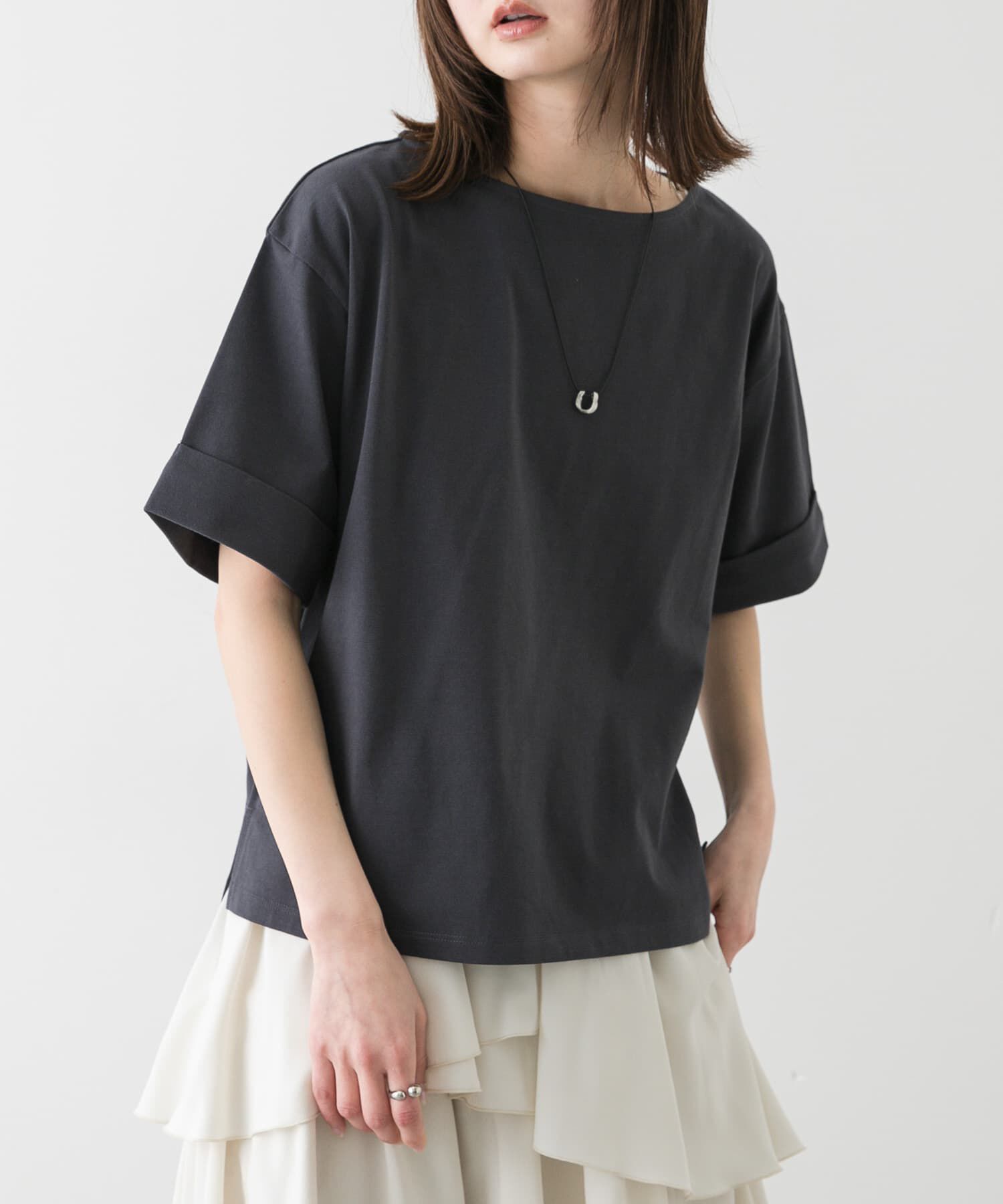 SENSE OF PLACE by URBAN RESEARCH「『UR TECH』ロールスリーブTシャツ(半袖)」|Tシャツ・カットソー|