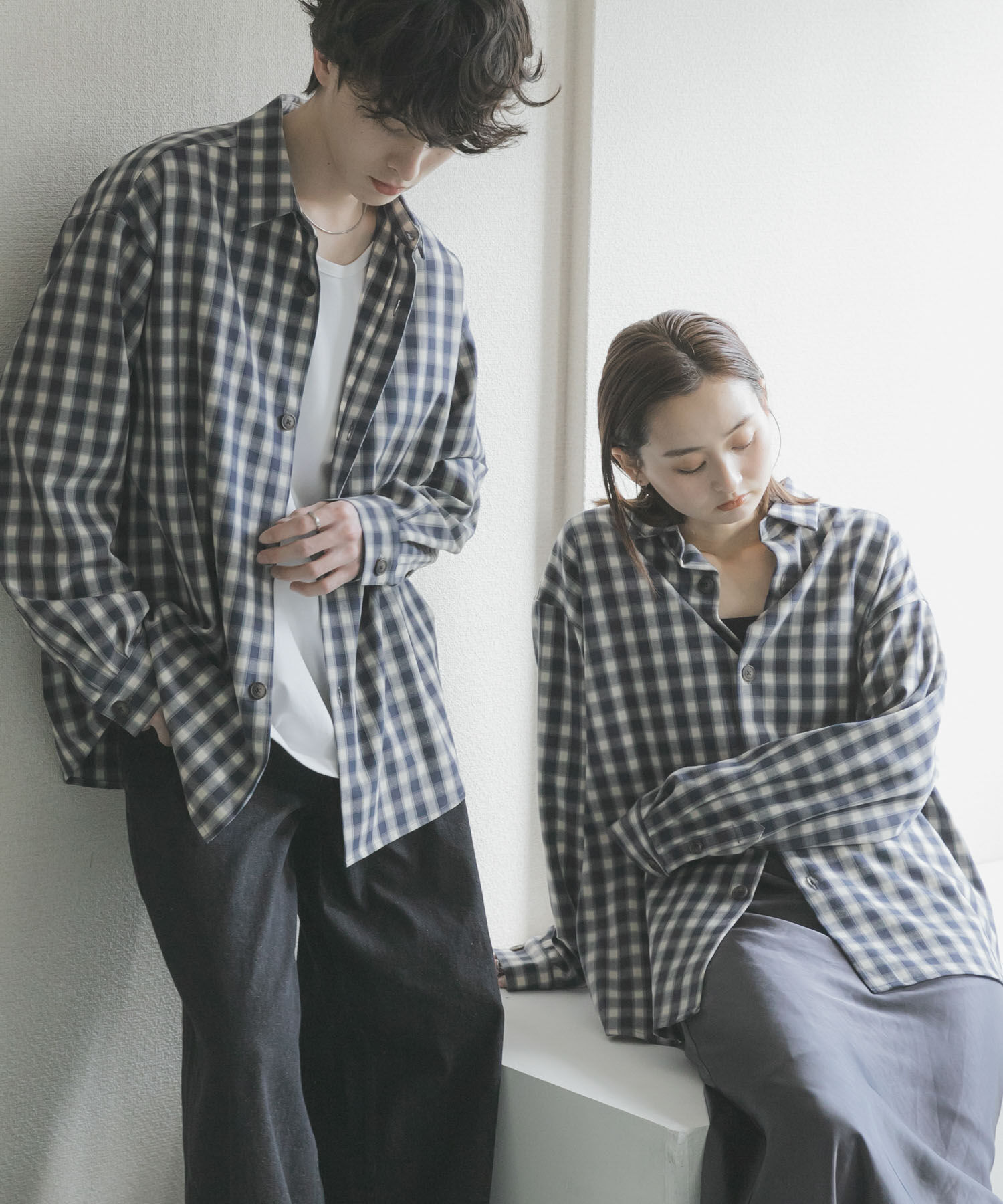 SENSE OF PLACE by URBAN RESEARCH「『ユニセックス』『イージーケア』カラールーズシャツ」|シャツ・ブラウス|ネイビー