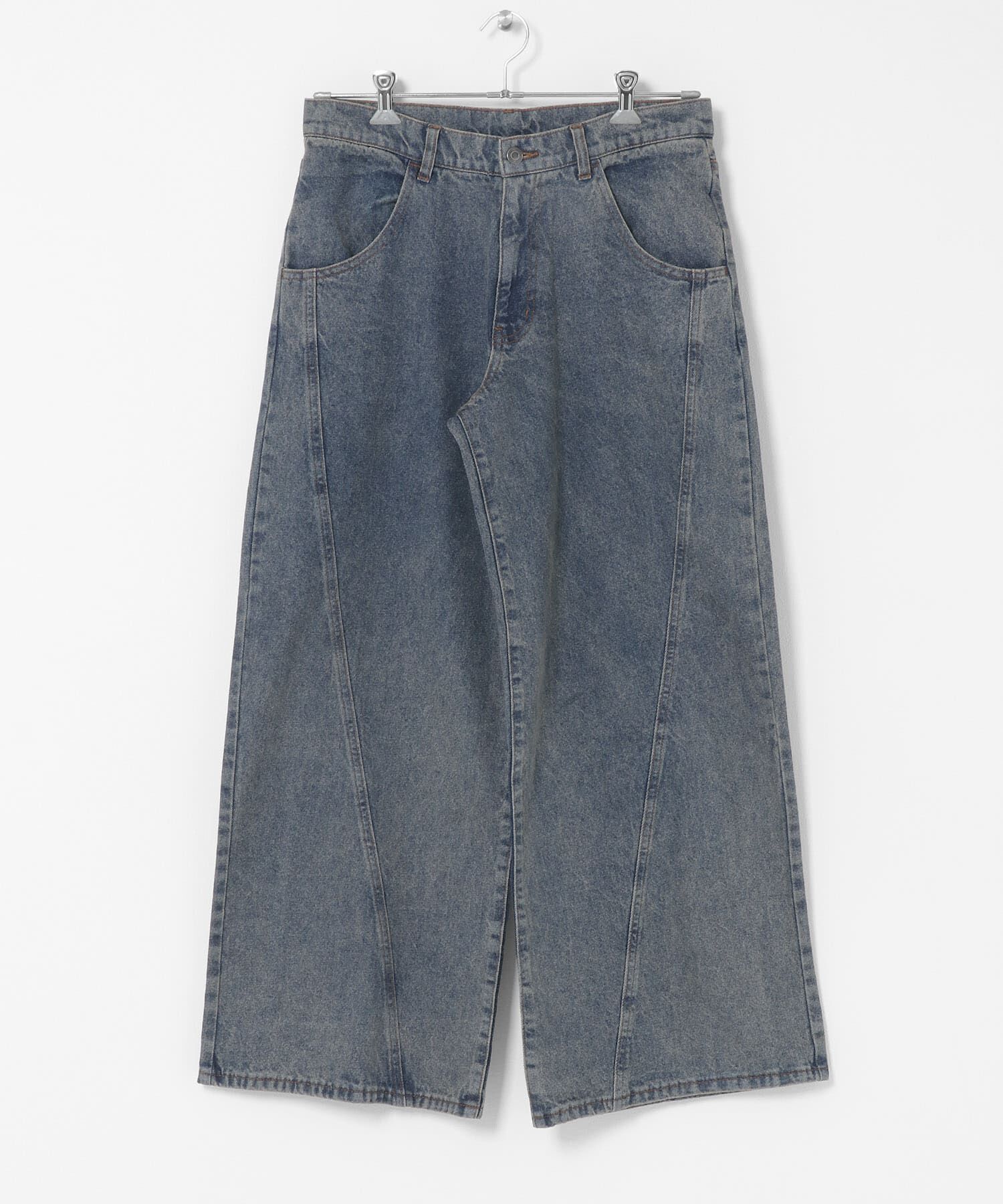 SENSE OF PLACE by URBAN RESEARCH「『ユニセックス』ケミカルバギーワイドデニムパンツ」|デニム|