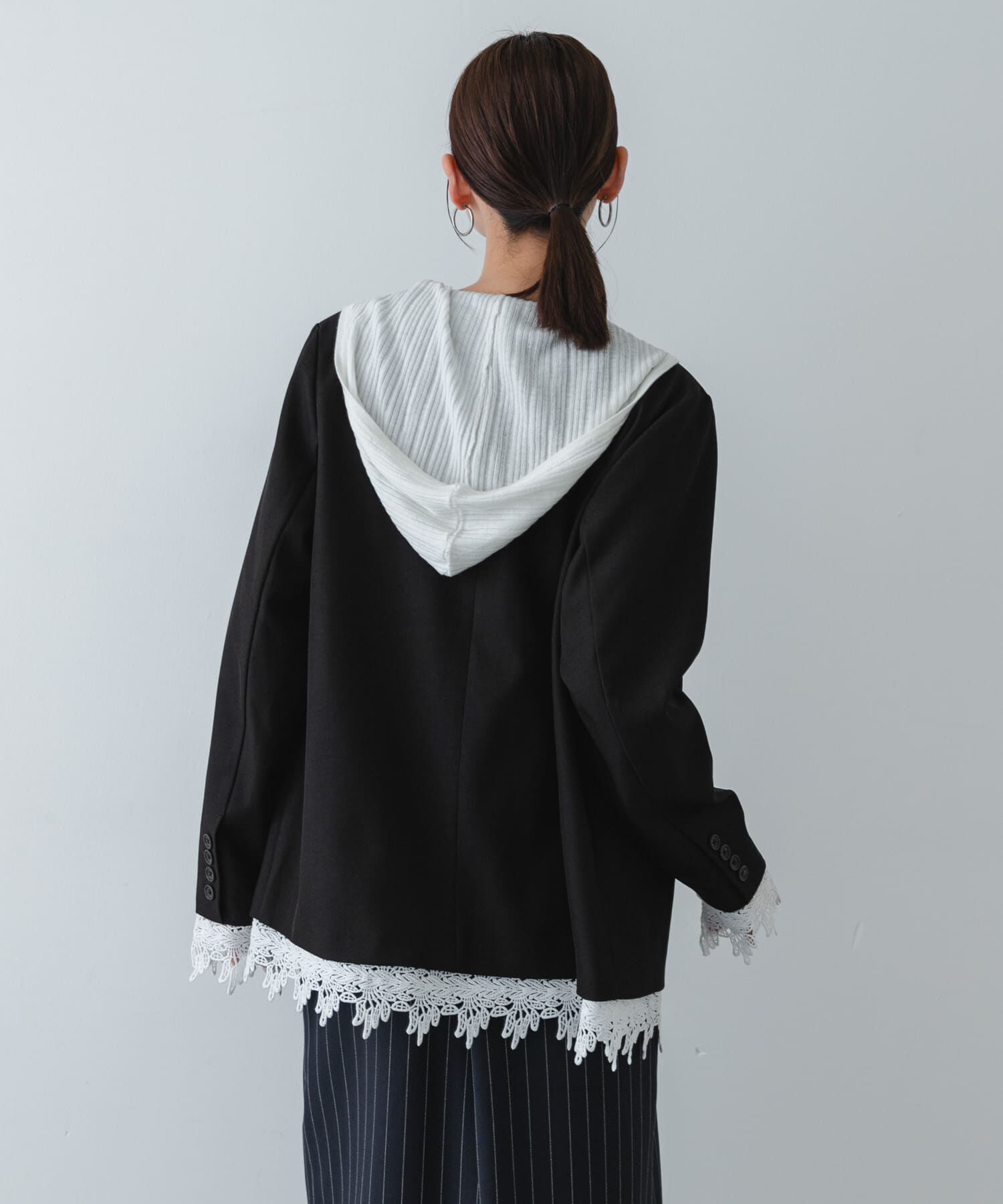 SENSE OF PLACE by URBAN RESEARCH「レースレイヤードノーカラージャケット」|ノーカラージャケット|