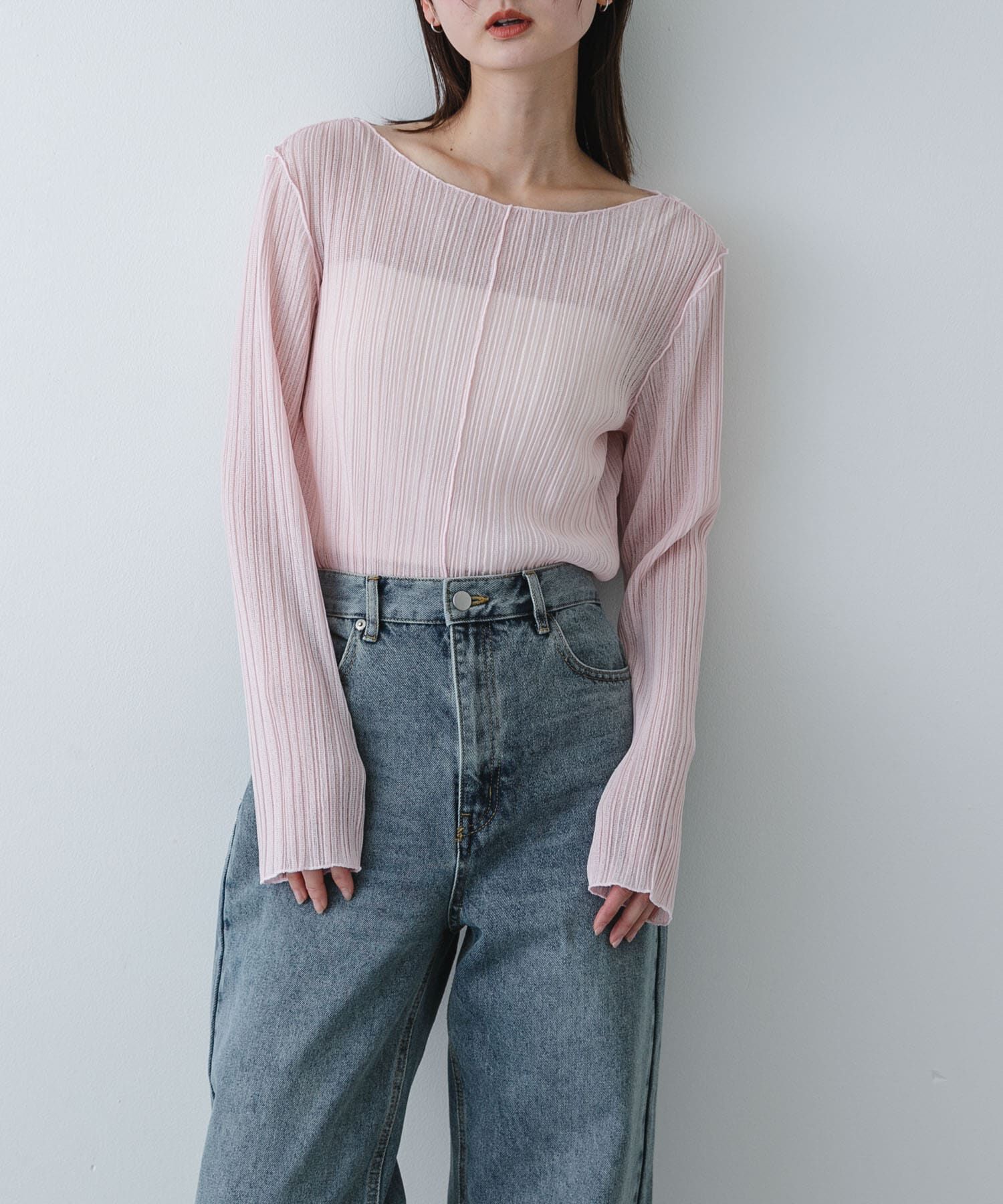 SENSE OF PLACE by URBAN RESEARCH「スラブシアープリーツトップ」|Tシャツ・カットソー|ピンク