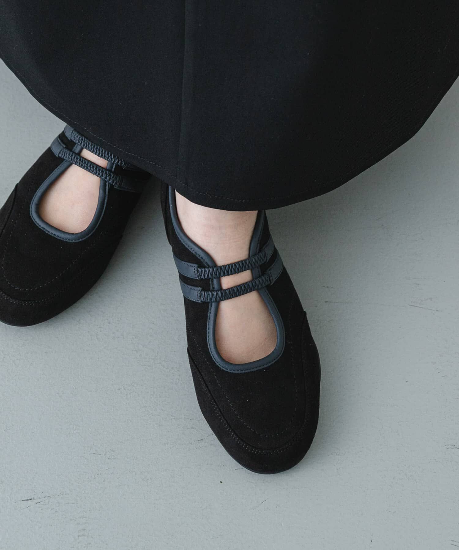 SENSE OF PLACE by URBAN RESEARCH「フラットソールバレエスニーカー」|バレエシューズ|ブラック