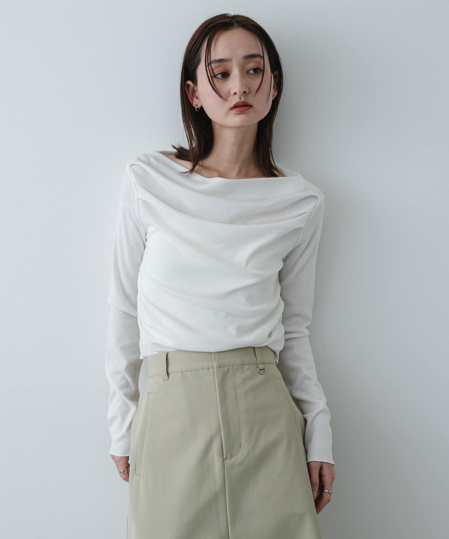 SENSE OF PLACE by URBAN RESEARCH「シアードレープリブトップ」|Tシャツ・カットソー|