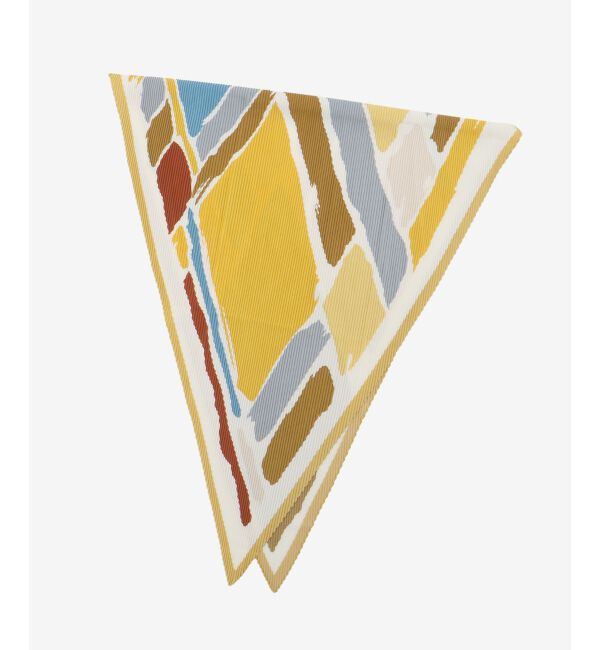  「ペイントブロック柄プリーツ大判スカーフ」|バンダナ・スカーフ|