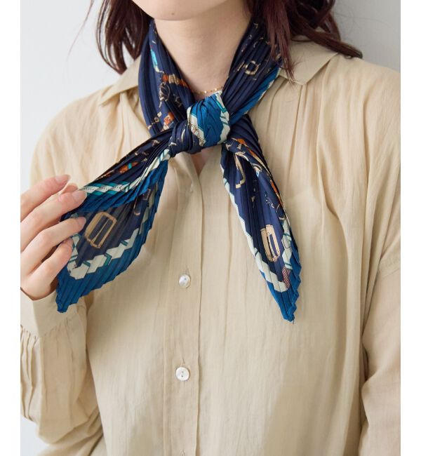  「《WEB限定アイテム》ビットプリントプリーツスカーフ」|バンダナ・スカーフ|