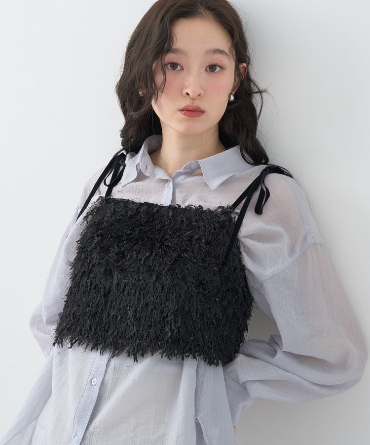 earth music&ecology「ラメミックスフェザービスチェ」|ベスト・ジレ|