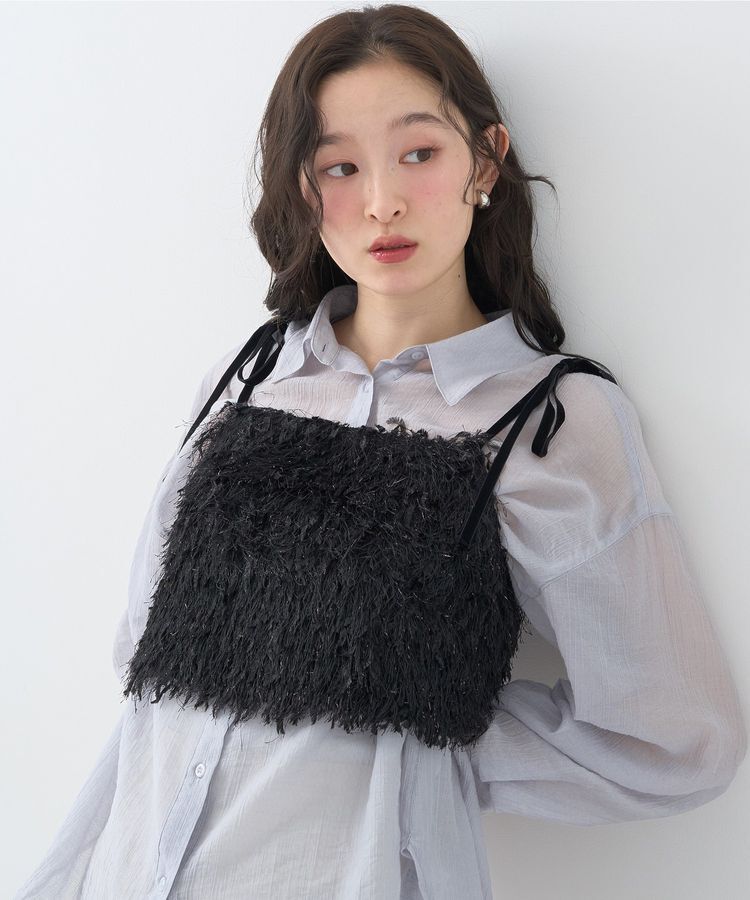 earth music&ecology「ラメミックスフェザービスチェ」|ベスト・ジレ|