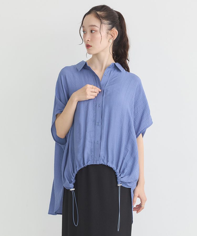 earth music&ecology「裾ドロストフレンチスリーブシャツ」|シャツ・ブラウス|