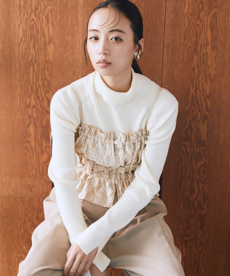 earth music&ecology「シャーリングビスチェ」|ベスト・ジレ|