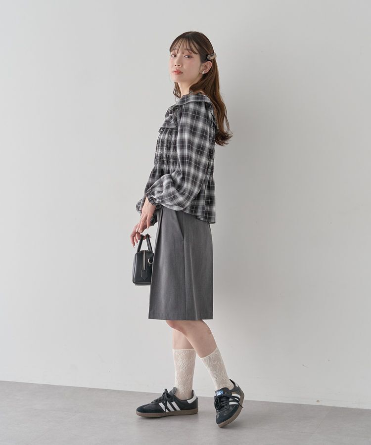 earth music&ecology「チェックシャーリングブラウス」|シャツ・ブラウス|