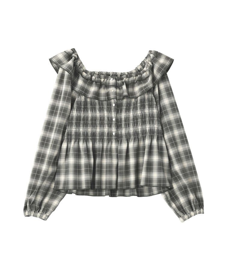 earth music&ecology「チェックシャーリングブラウス」|シャツ・ブラウス|